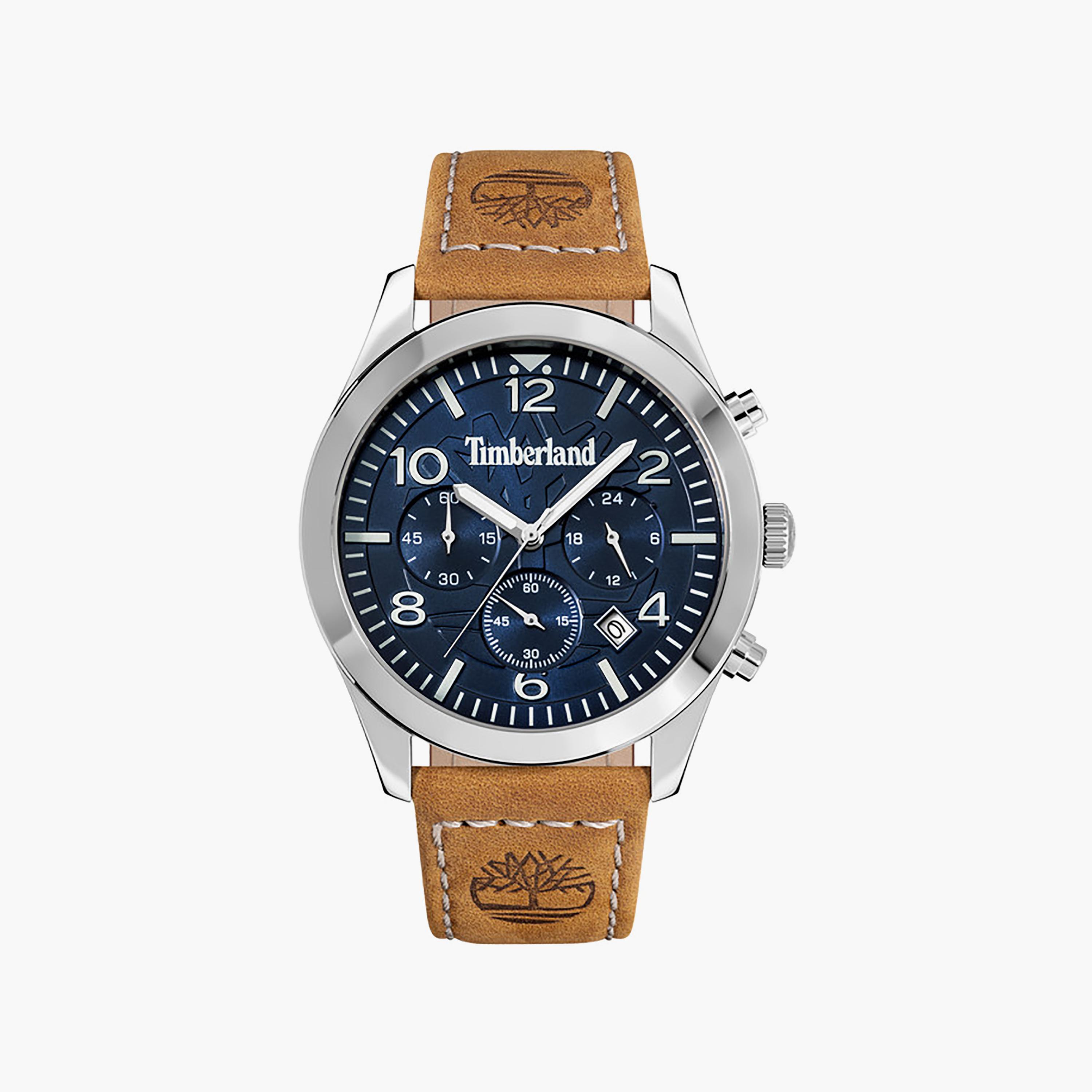 ساعة كيلينغتون بيك كرونوغراف للرجال، مينا أزرق وسوار جلدي، قطر 43 مم-men-watchesandjewellery-watches-image-1