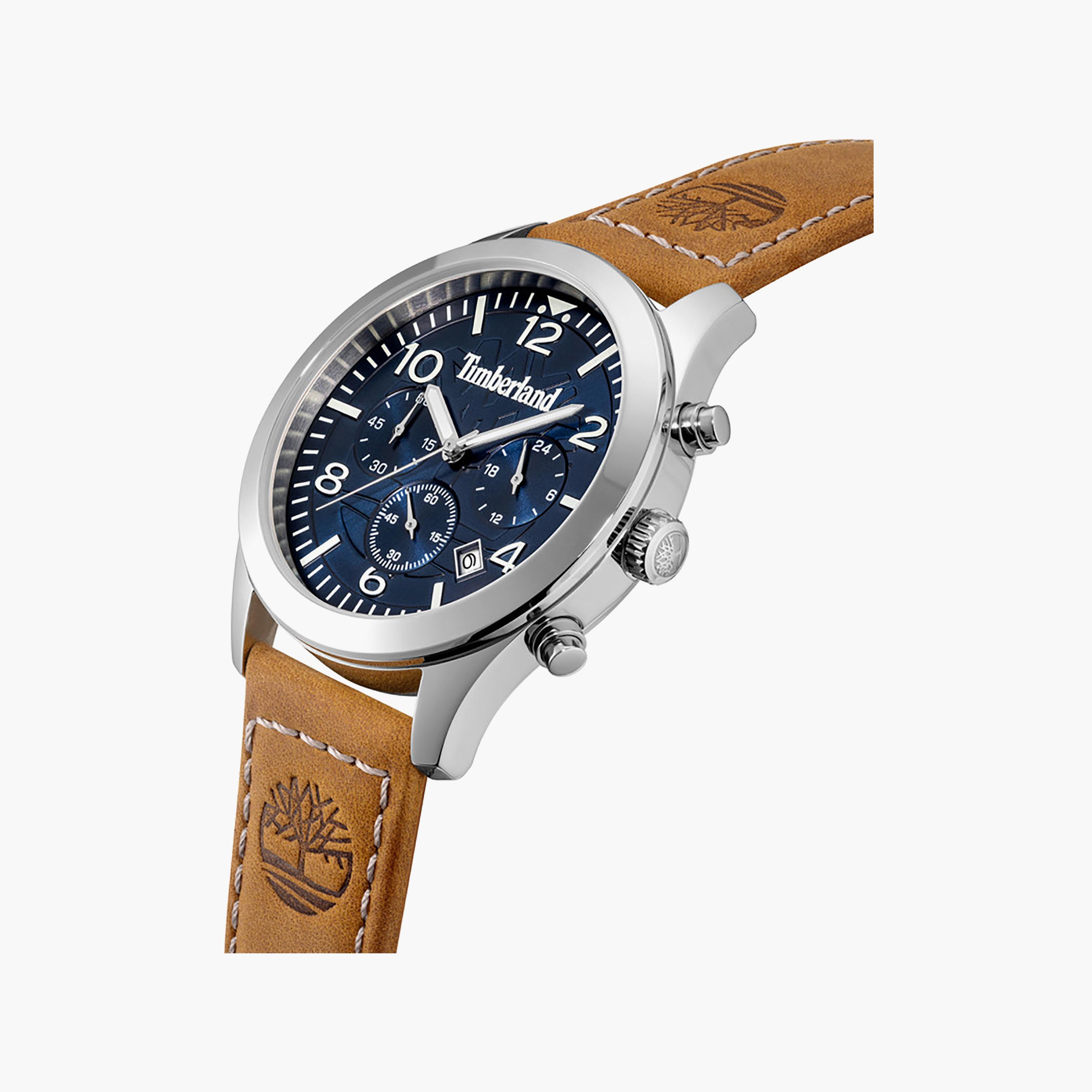 ساعة كيلينغتون بيك كرونوغراف للرجال، مينا أزرق وسوار جلدي، قطر 43 مم-men-watchesandjewellery-watches-image-2