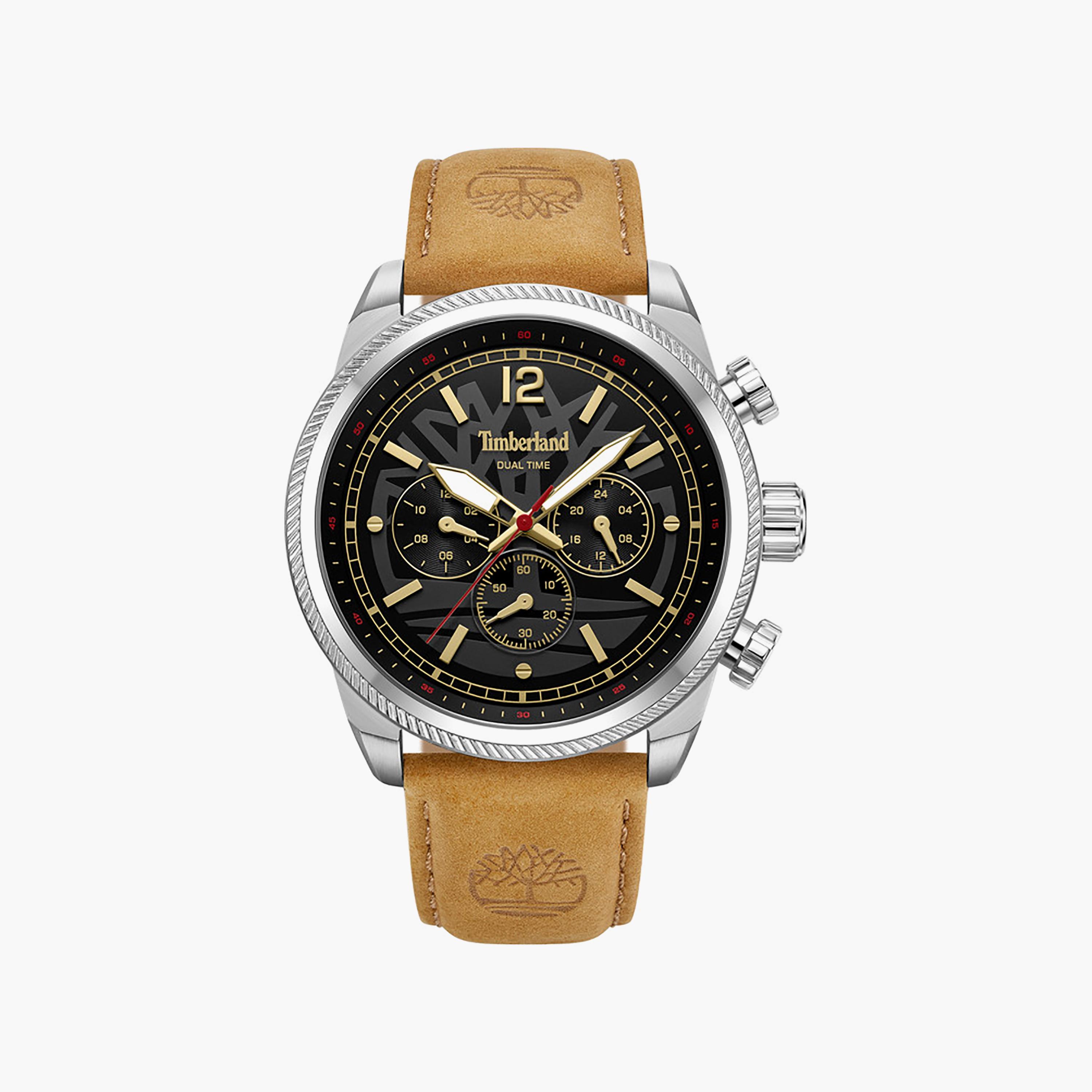 ساعة هينيكر II كرونوغراف للرجال، مينا أسود وسوار جلدي، مقاس 46 مم-men-watchesandjewellery-watches-image-1