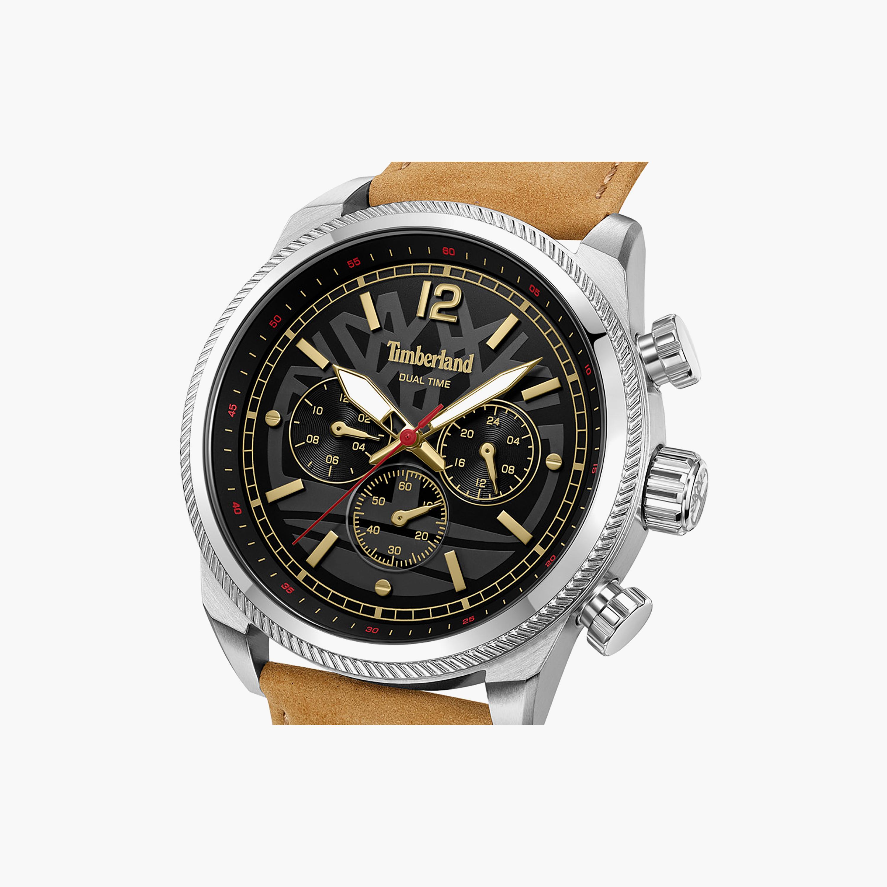 ساعة هينيكر II كرونوغراف للرجال، مينا أسود وسوار جلدي، مقاس 46 مم-men-watchesandjewellery-watches-image-4