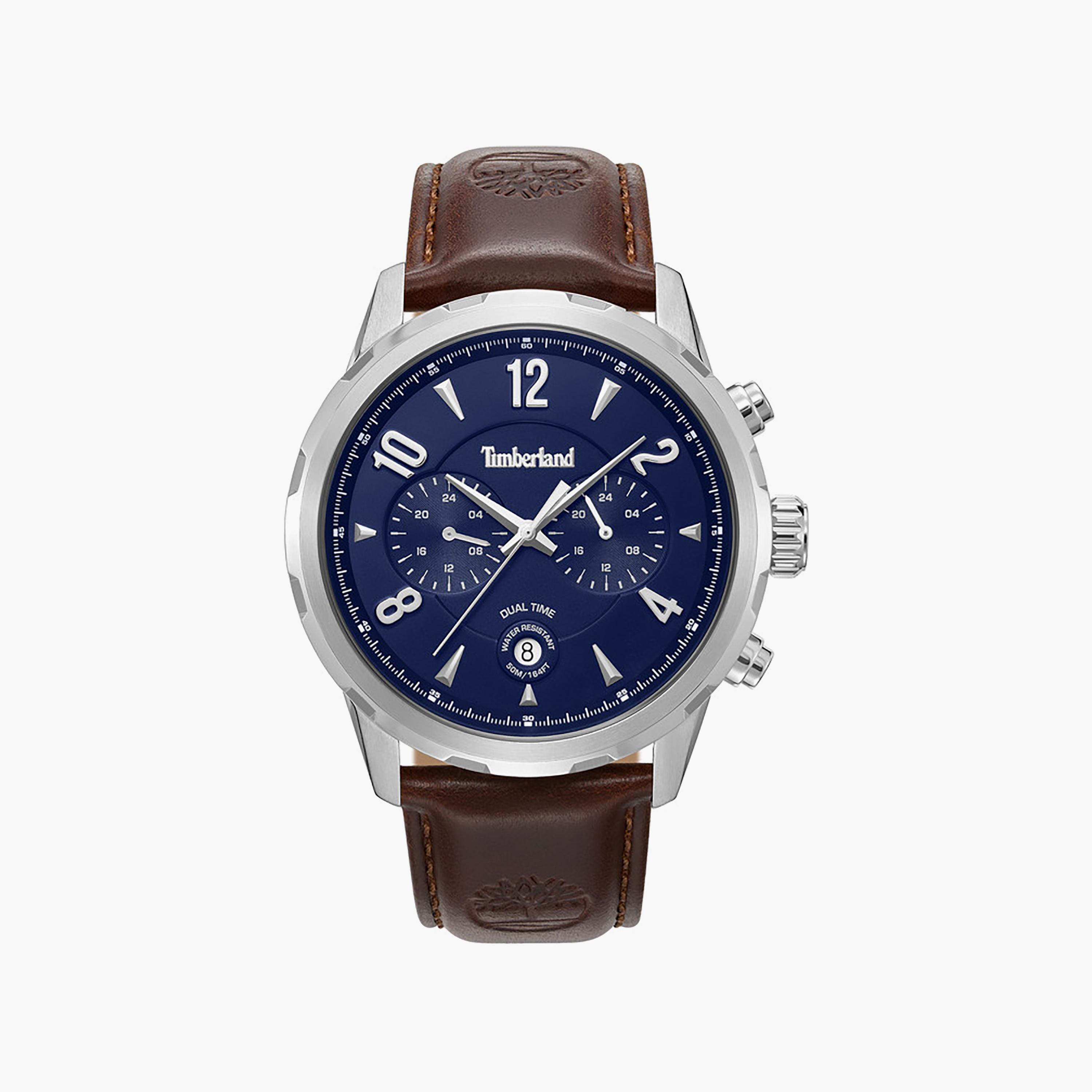 Newkirk Blue Dial Leather Strap Chronograph Watch for Men 46mm-men-watchesandjewellery-watches-image-1