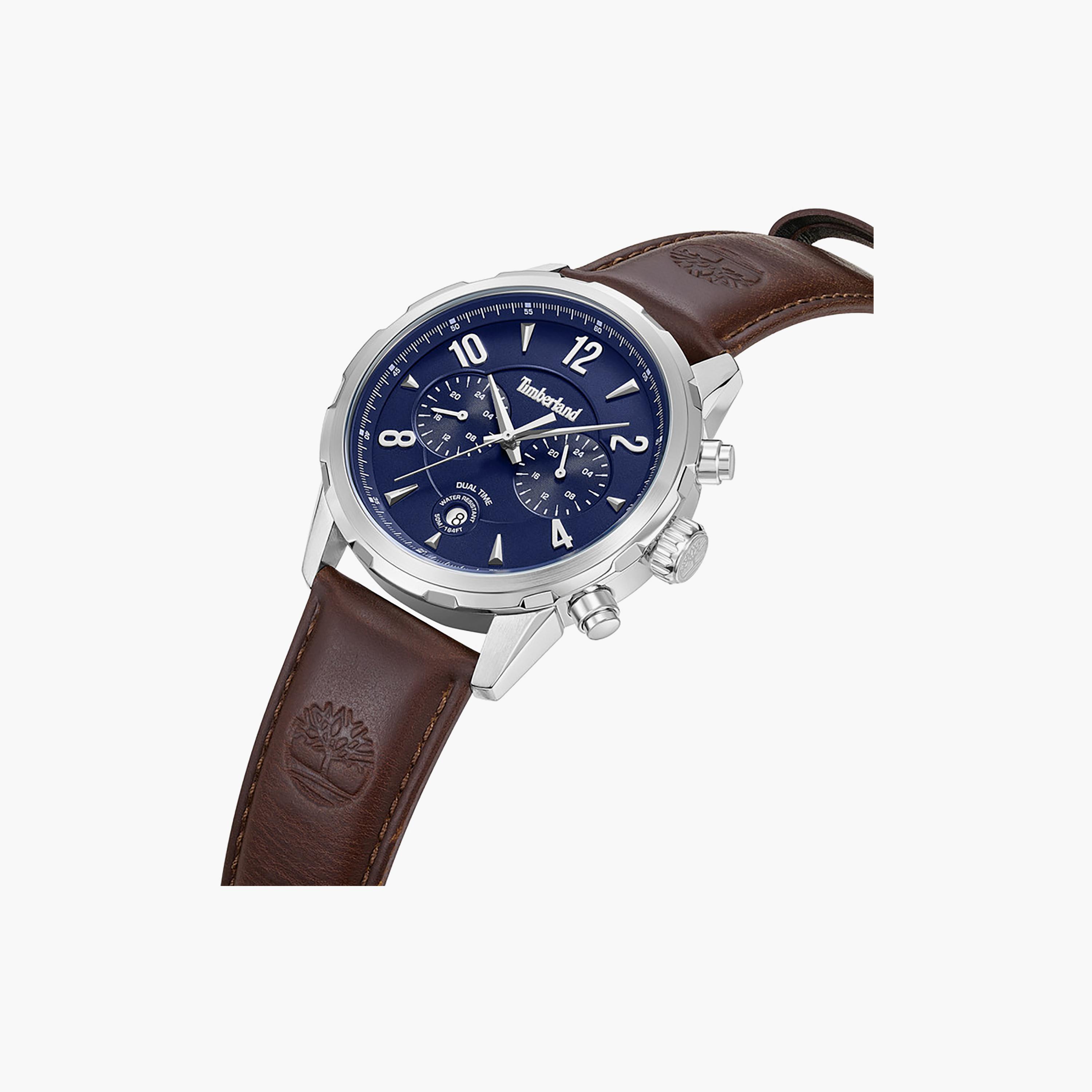 Newkirk Blue Dial Leather Strap Chronograph Watch for Men 46mm-men-watchesandjewellery-watches-image-2