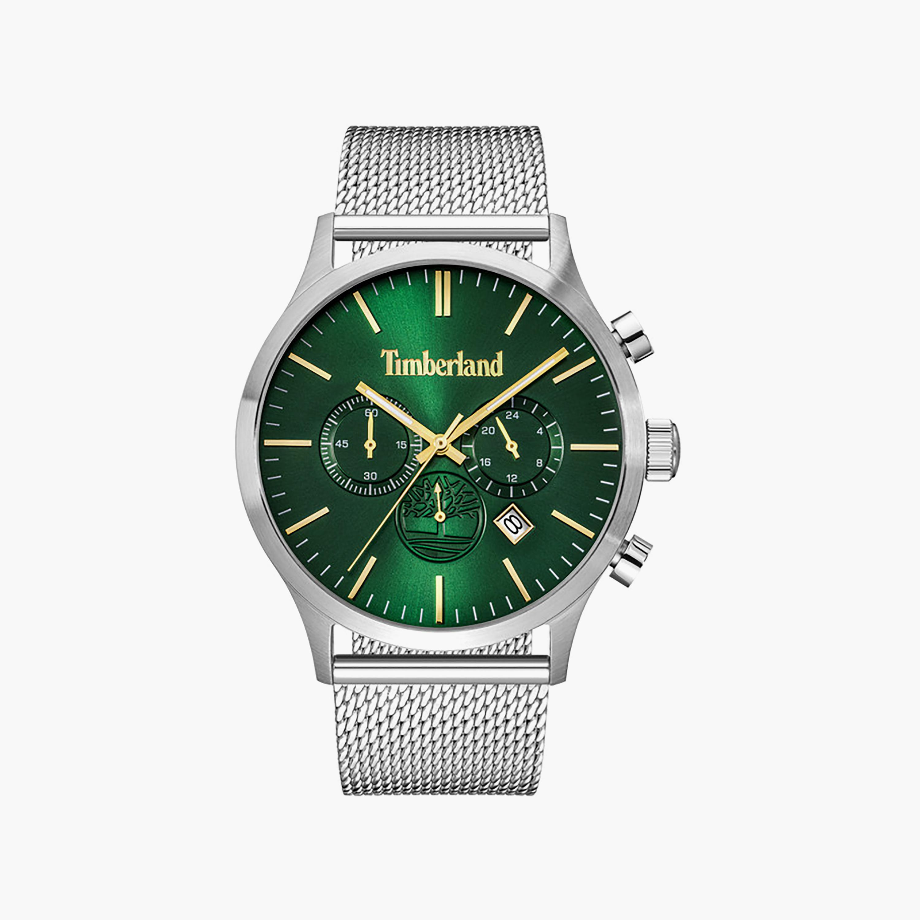 Ames Brook Green Dial Stainless Steel Bracelet Chronograph Watch for Men 45mm-men-watchesandjewellery-watches-image-1
