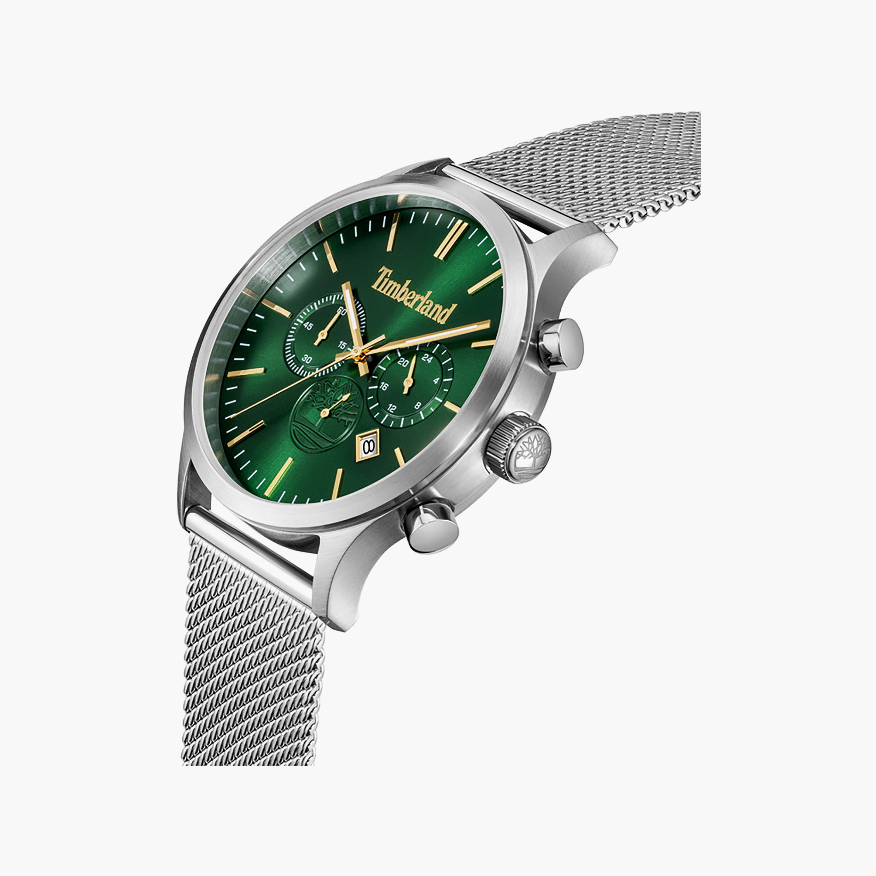 Ames Brook Green Dial Stainless Steel Bracelet Chronograph Watch for Men 45mm-men-watchesandjewellery-watches-image-2