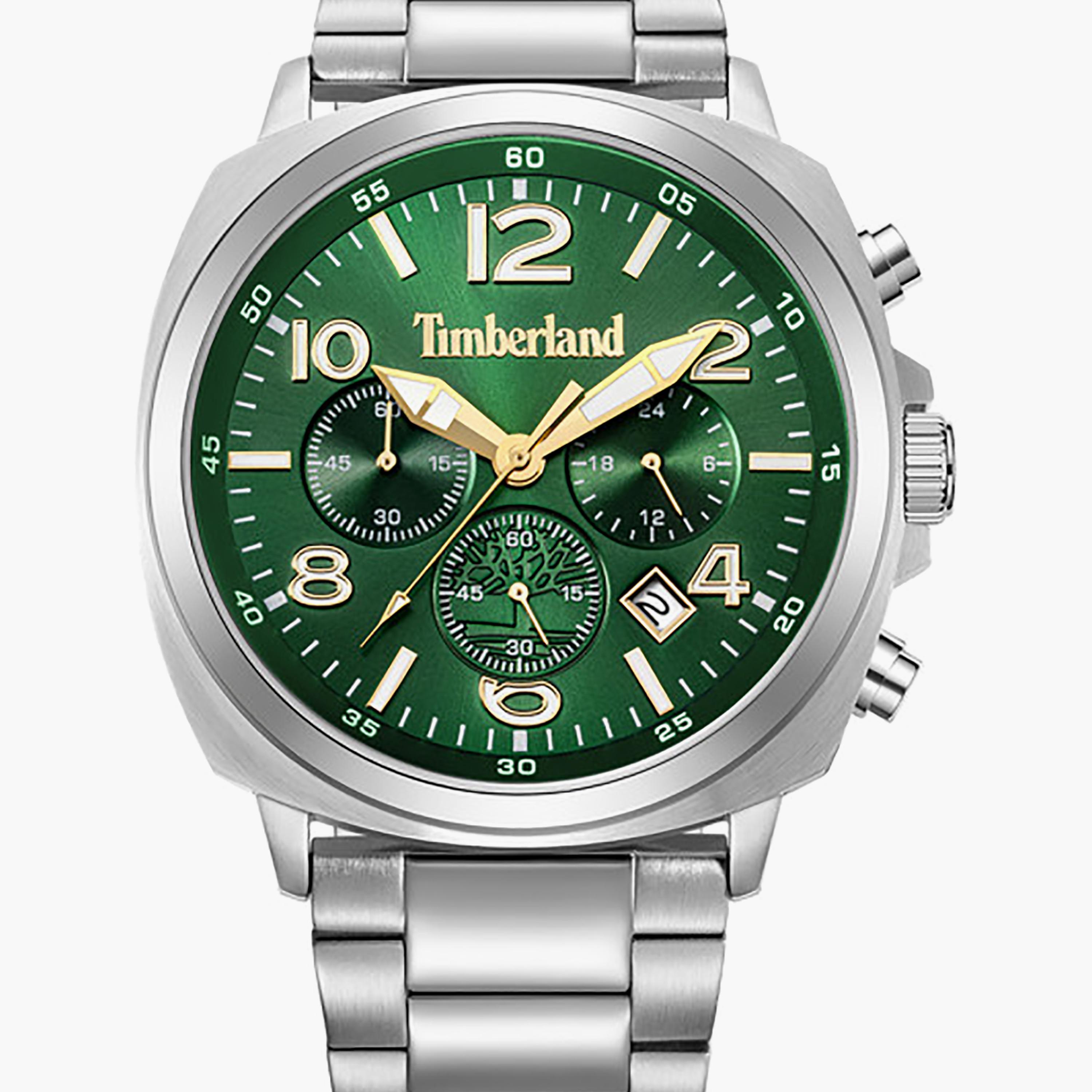 Dennys Bay Green Dial Stainless Steel Bracelet Chronograph Watch for Men 44mm-men-watchesandjewellery-watches-image-2