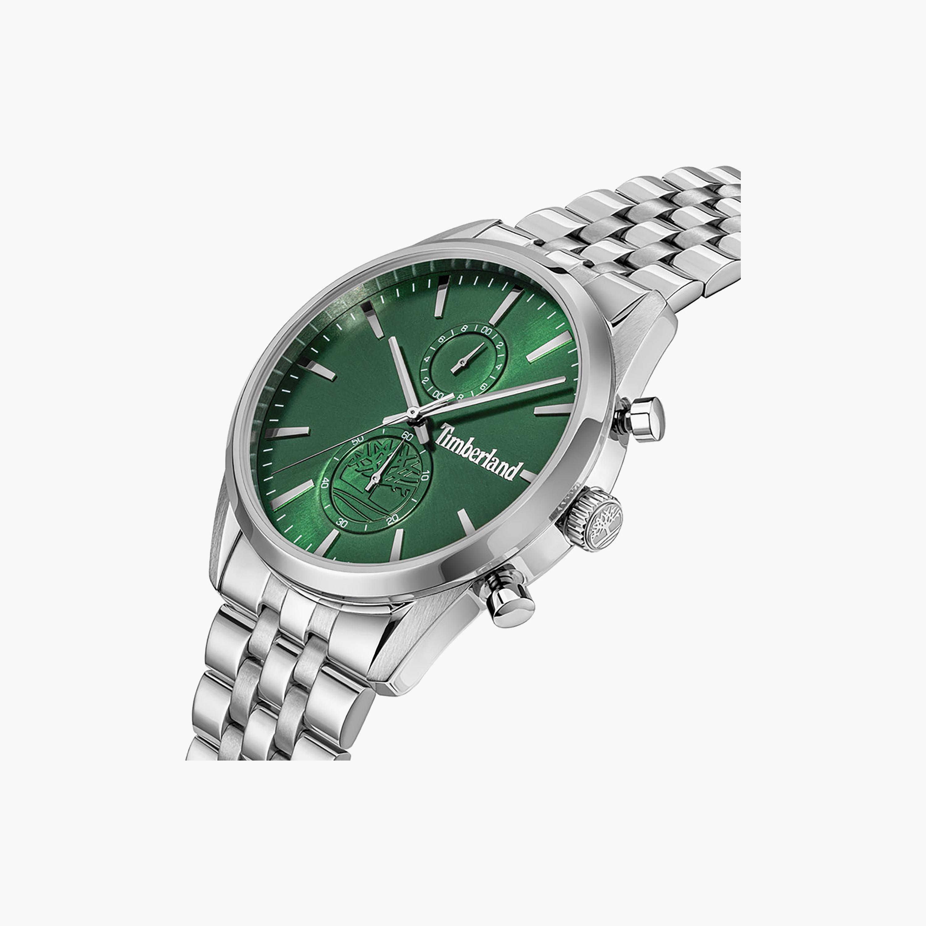 Sheepscot Green Dial Stainless Steel Bracelet Analog Watch for Men 43mm-men-watchesandjewellery-watches-image-2