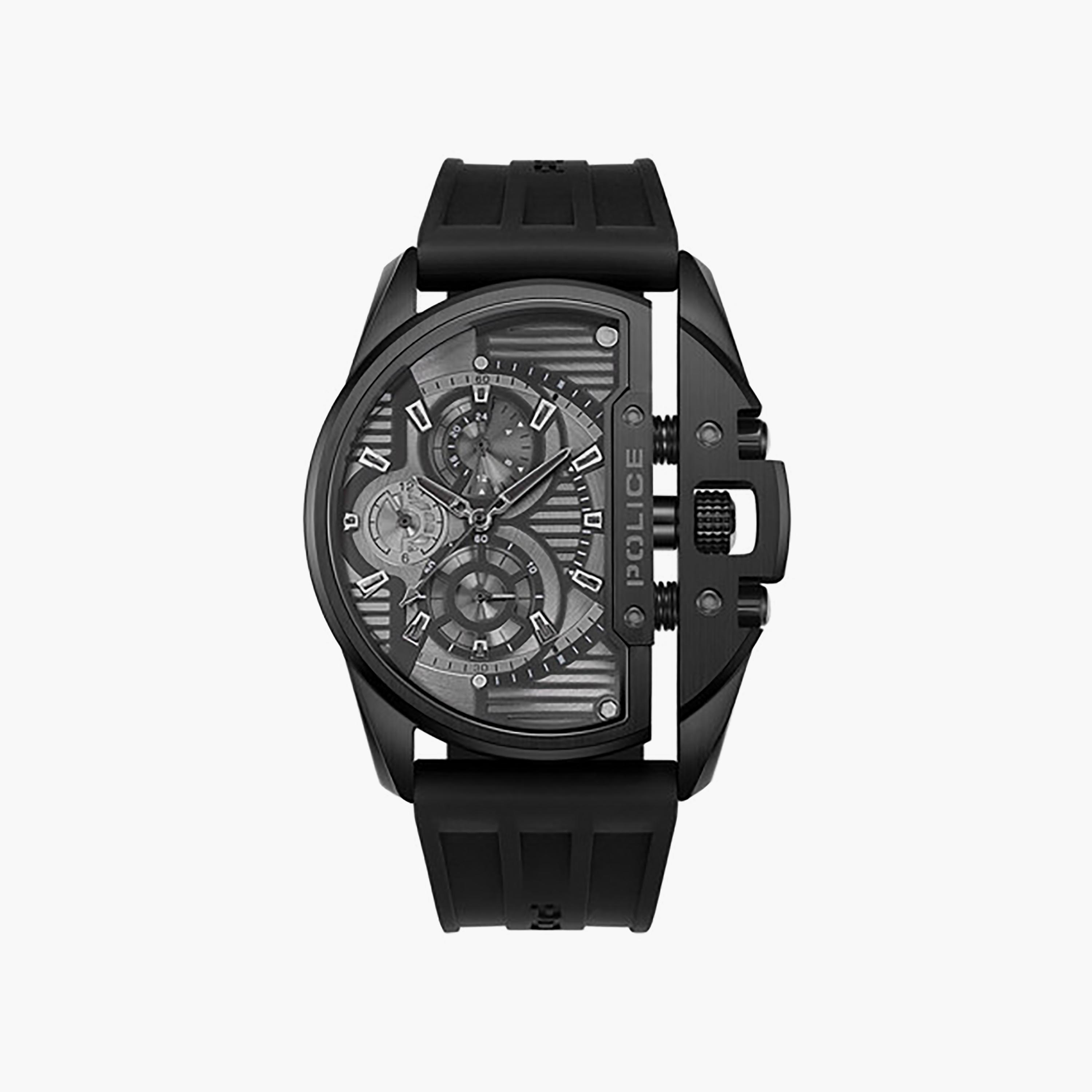 Daintree Black Dial Silicone Strap Chronograph Watch for Men 48mm-men-watchesandjewellery-watches-image-1