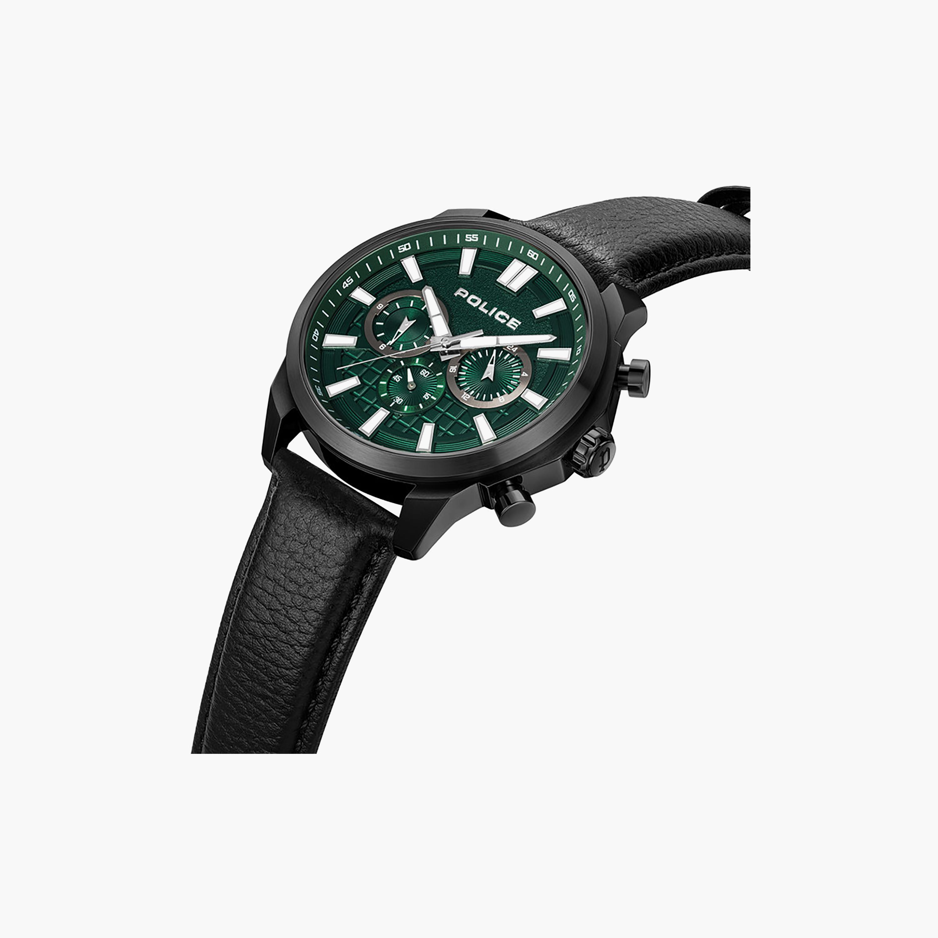 Rangy Green Dial Leather Strap Chronograph Watch for Men 44mm-men-watchesandjewellery-watches-image-2