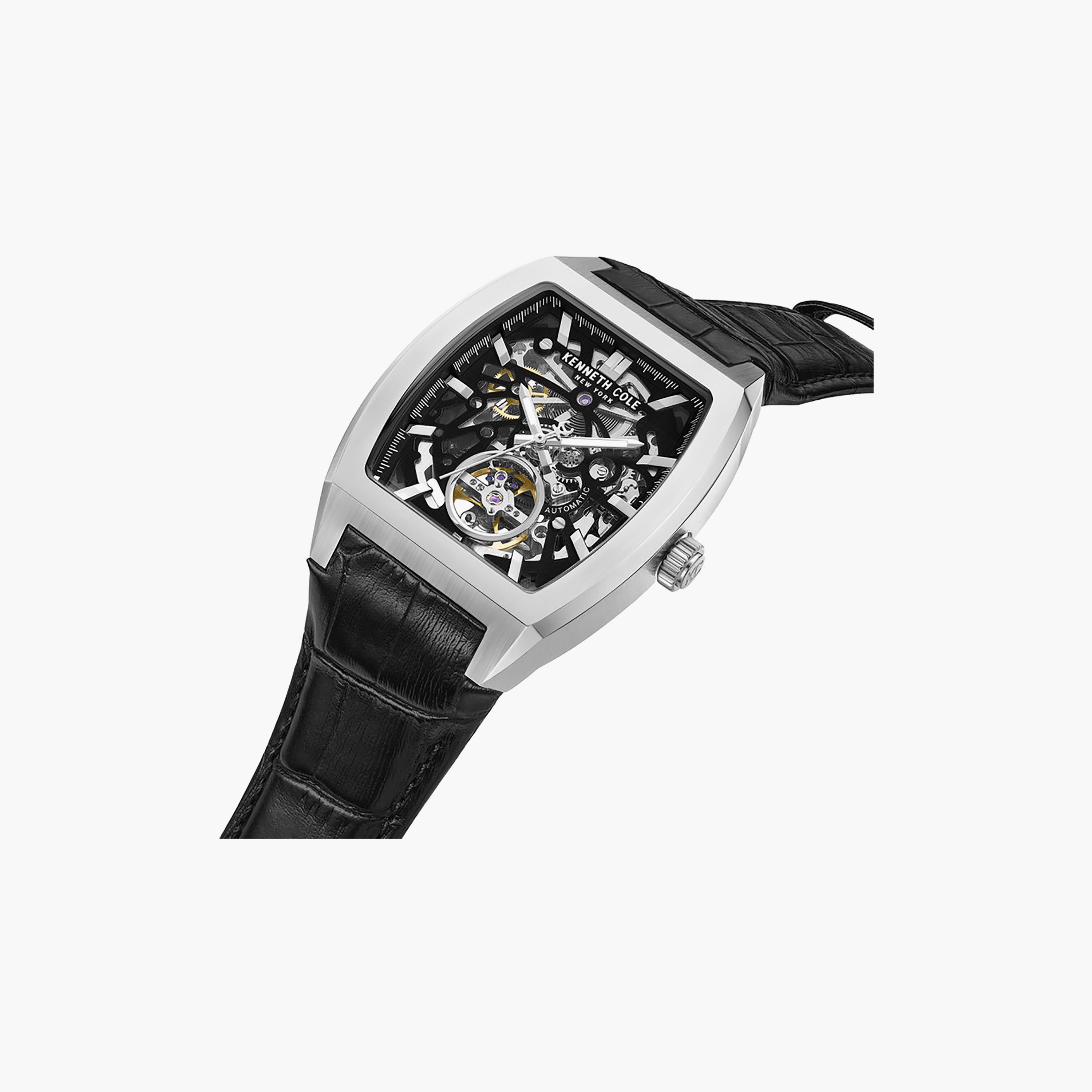 Black Dial Leather Strap Multifunction Watch for Men 40mm-men-watchesandjewellery-watches-image-2
