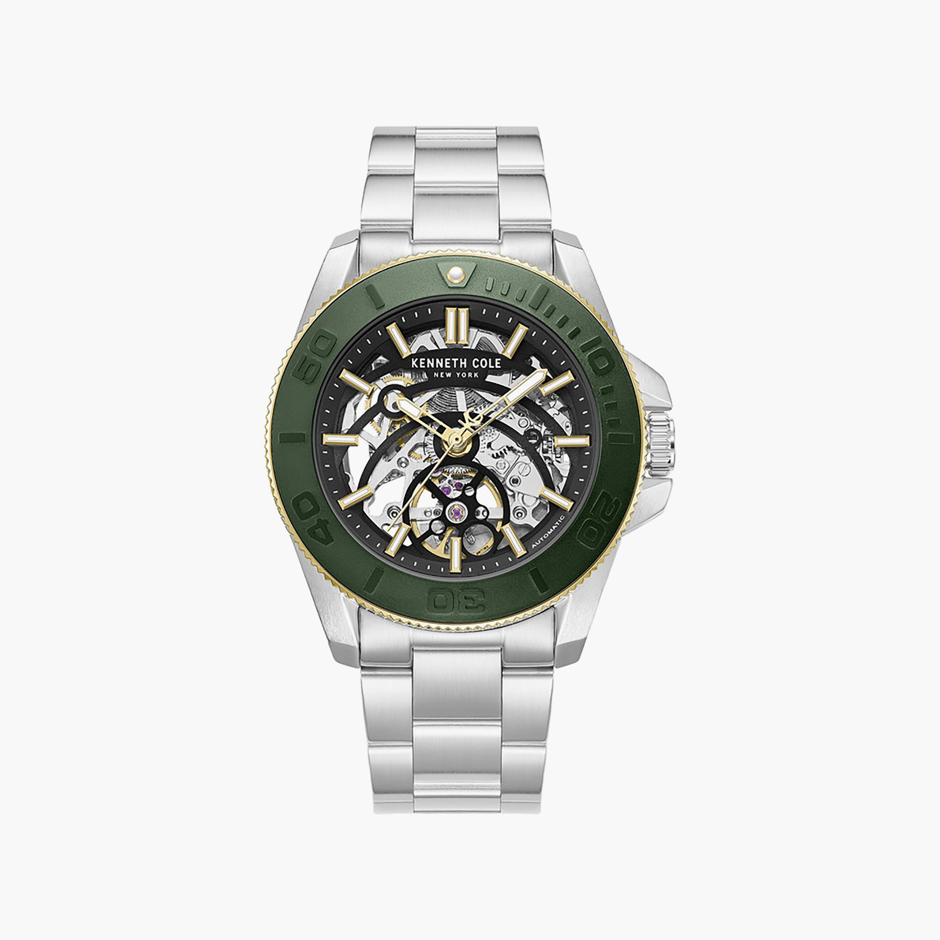 Black Dial Stainless Steel Bracelet Multifunction Watch for Men 43mm-men-watchesandjewellery-watches-image-1