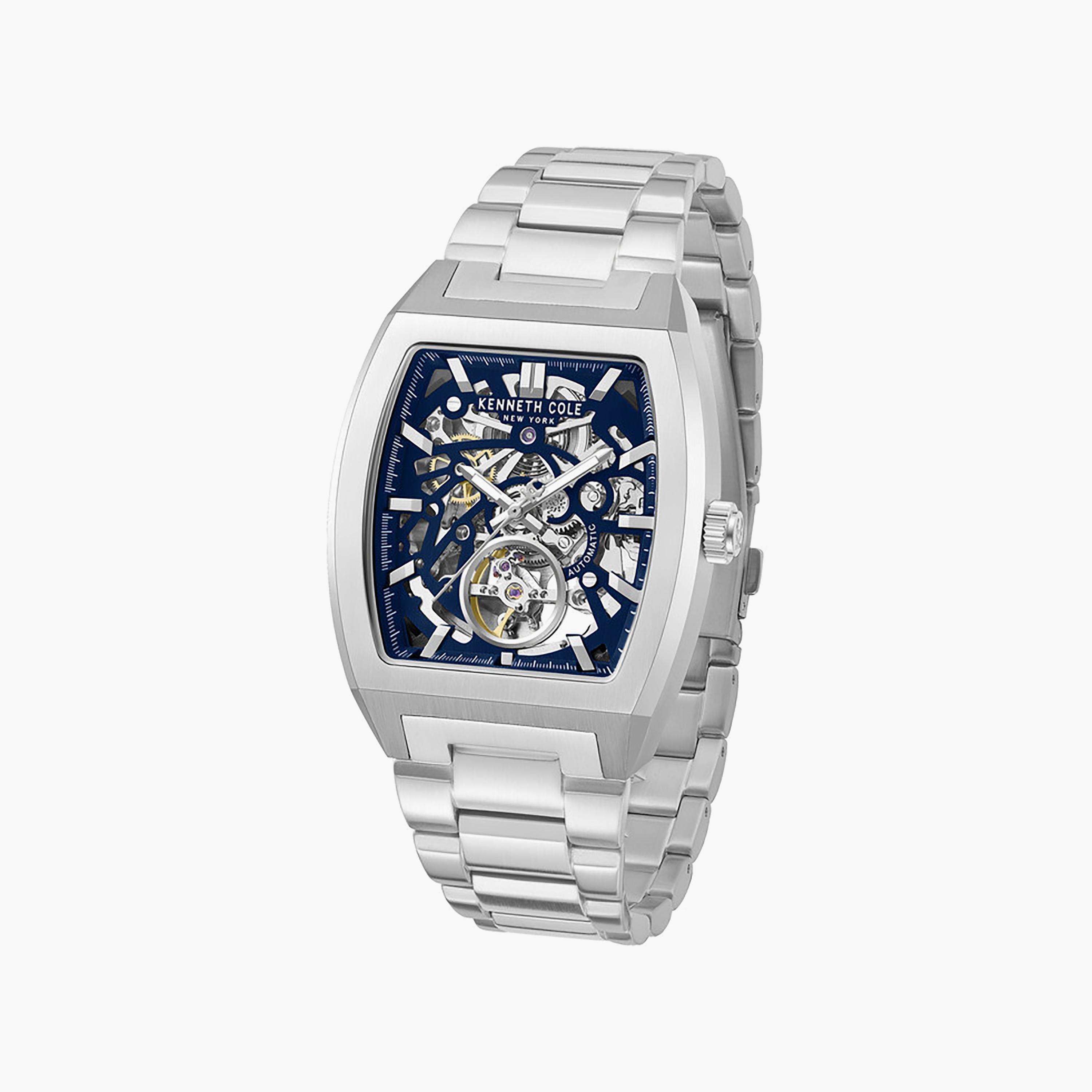 Blue Dial Stainless Steel Bracelet Multifunction Watch for Men 40mm-men-watchesandjewellery-watches-image-3