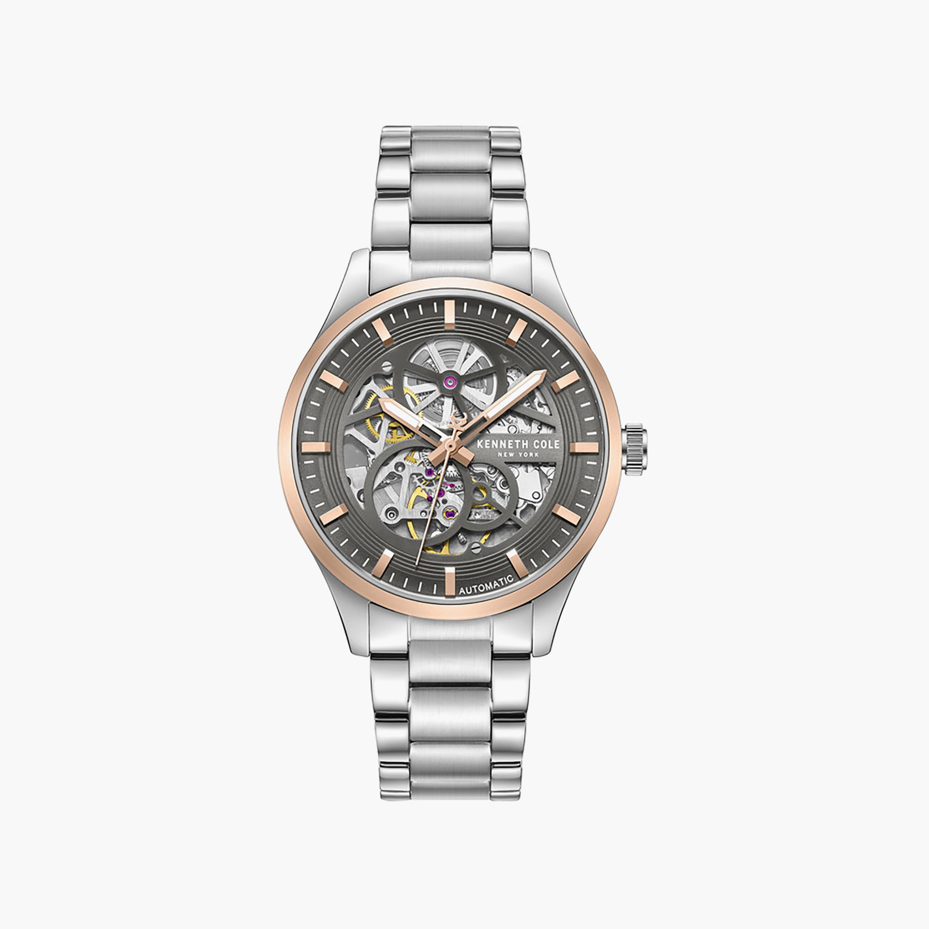 Warm Grey Dial Stainless Steel Bracelet Multifunction Watch for Men 42mm-men-watchesandjewellery-watches-image-1
