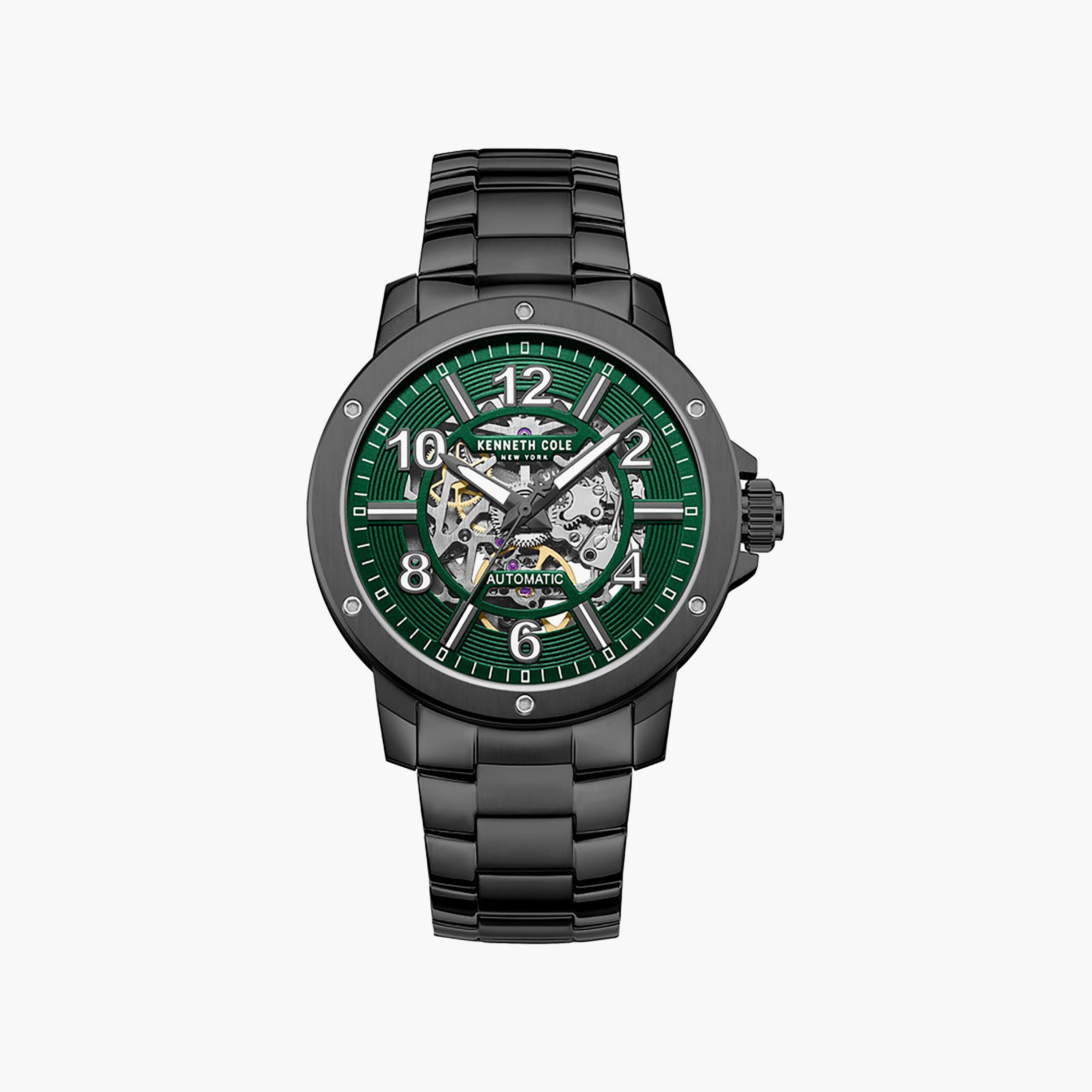 Green Dial Stainless Steel Bracelet Multifunction Watch for Men 44mm-men-watchesandjewellery-watches-image-1