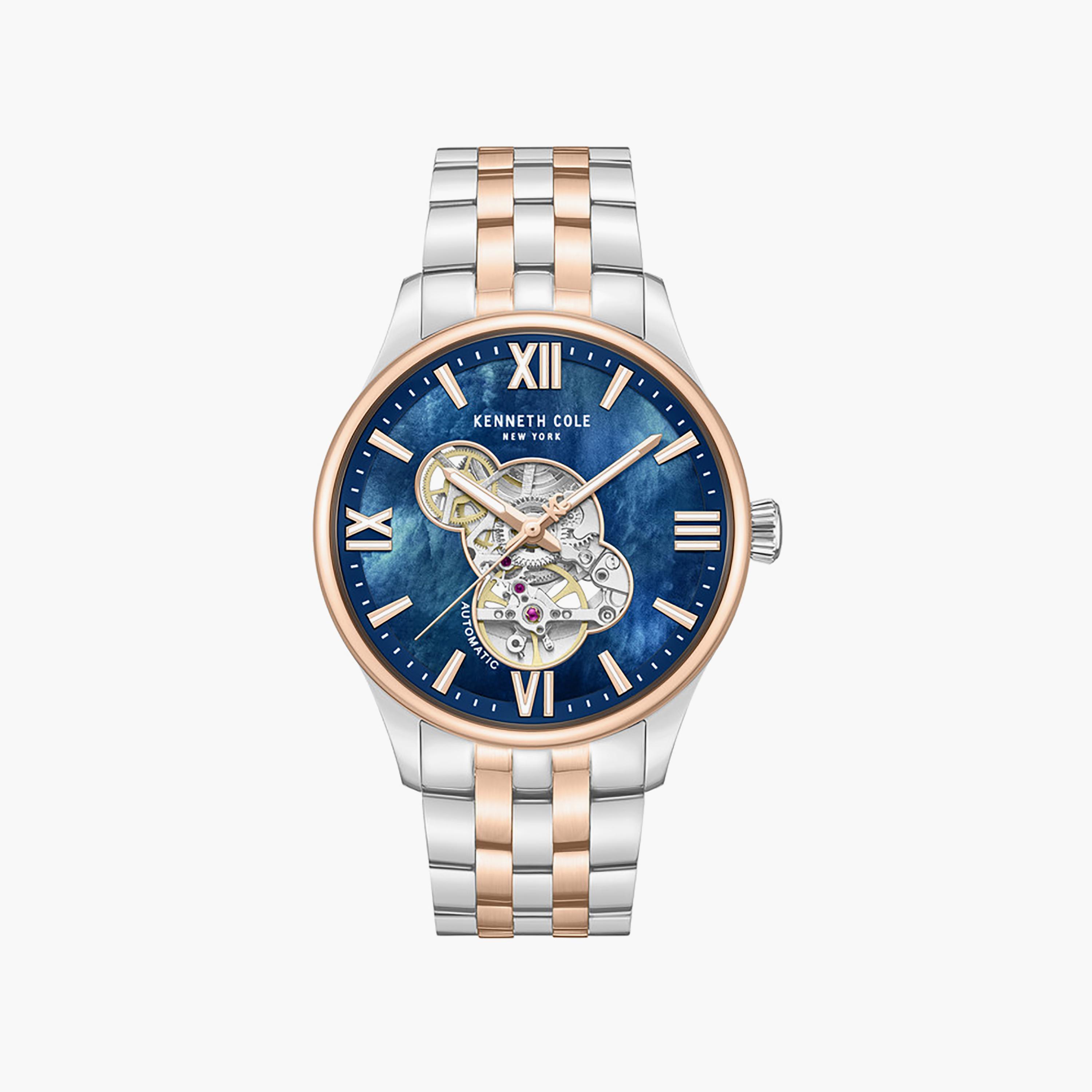 Blue Mother Of Pearl Dial Stainless Steel Bracelet Multifunction Watch for Men 43mm-men-watchesandjewellery-watches-image-1