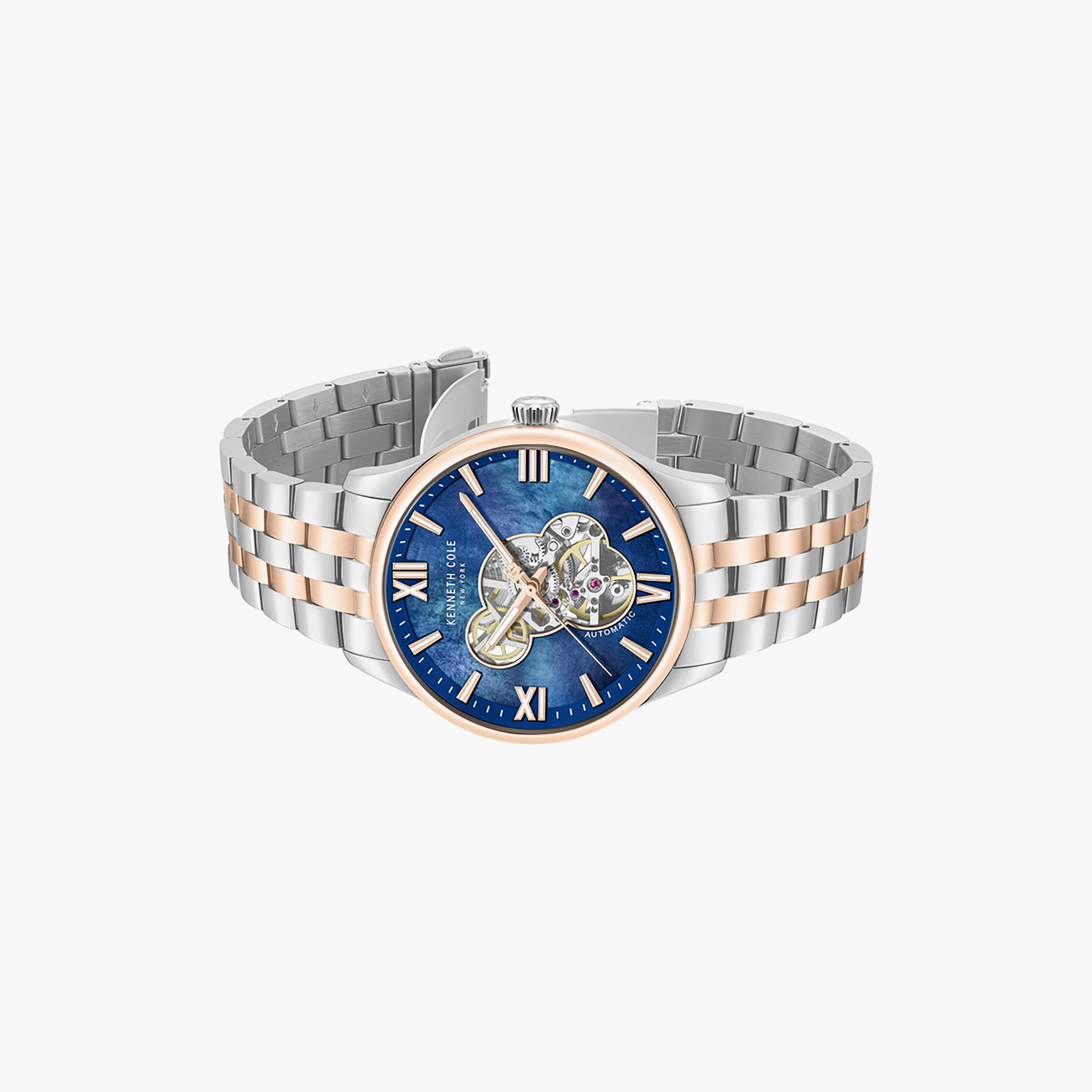 Blue Mother Of Pearl Dial Stainless Steel Bracelet Multifunction Watch for Men 43mm-men-watchesandjewellery-watches-image-2