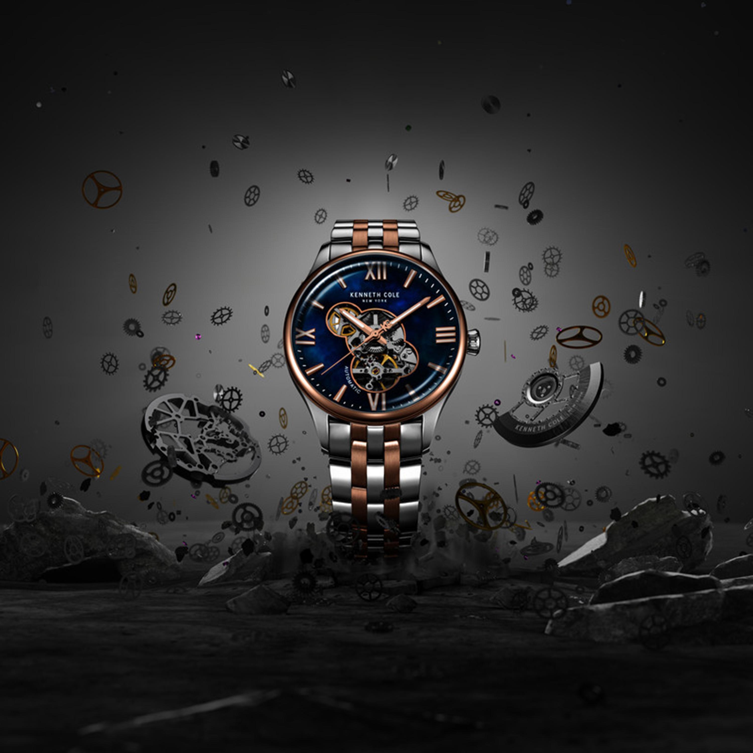 Blue Mother Of Pearl Dial Stainless Steel Bracelet Multifunction Watch for Men 43mm-men-watchesandjewellery-watches-image-4