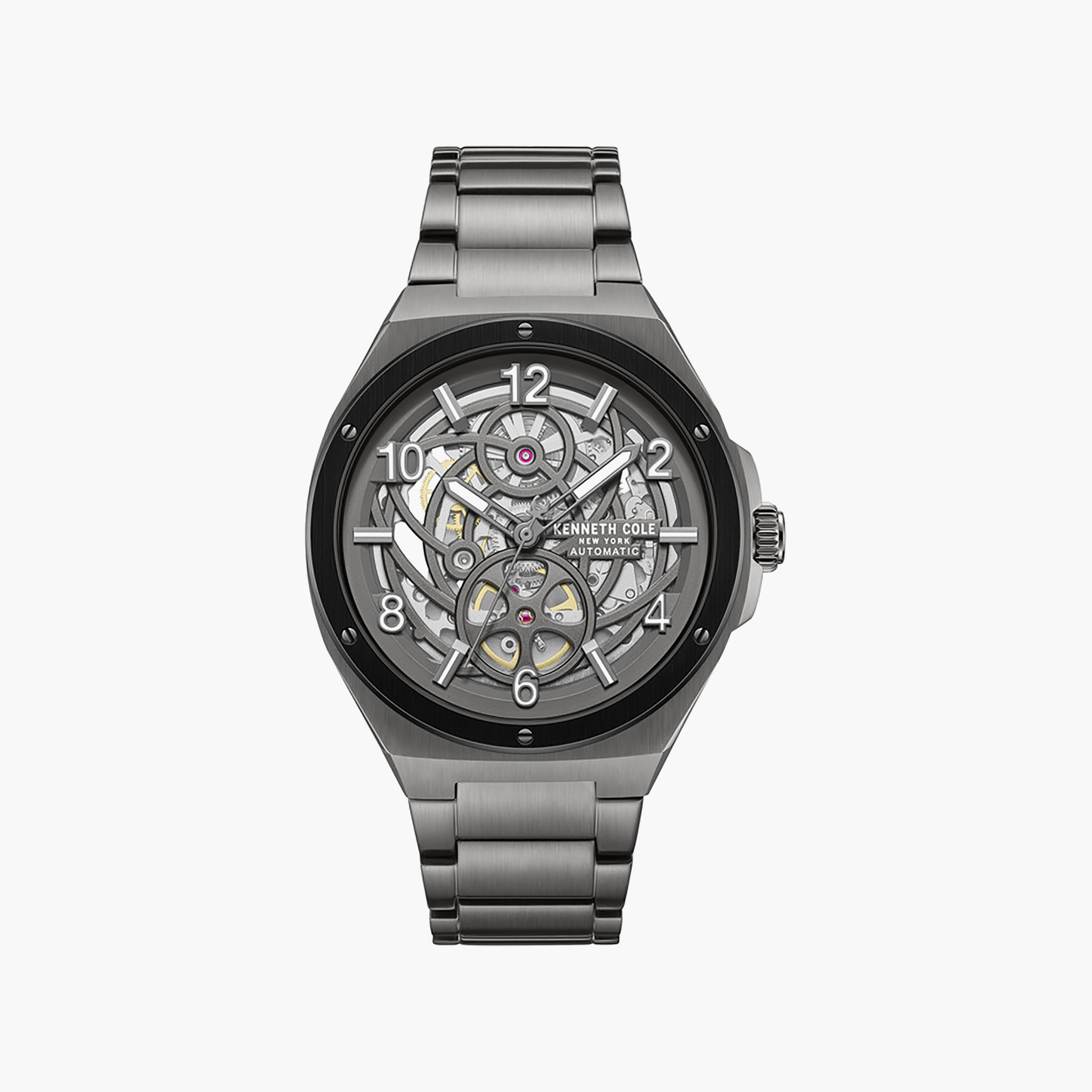 Gun Dial Stainless Steel Bracelet Multifunction Watch for Men 43.5mm-men-watchesandjewellery-watches-image-1