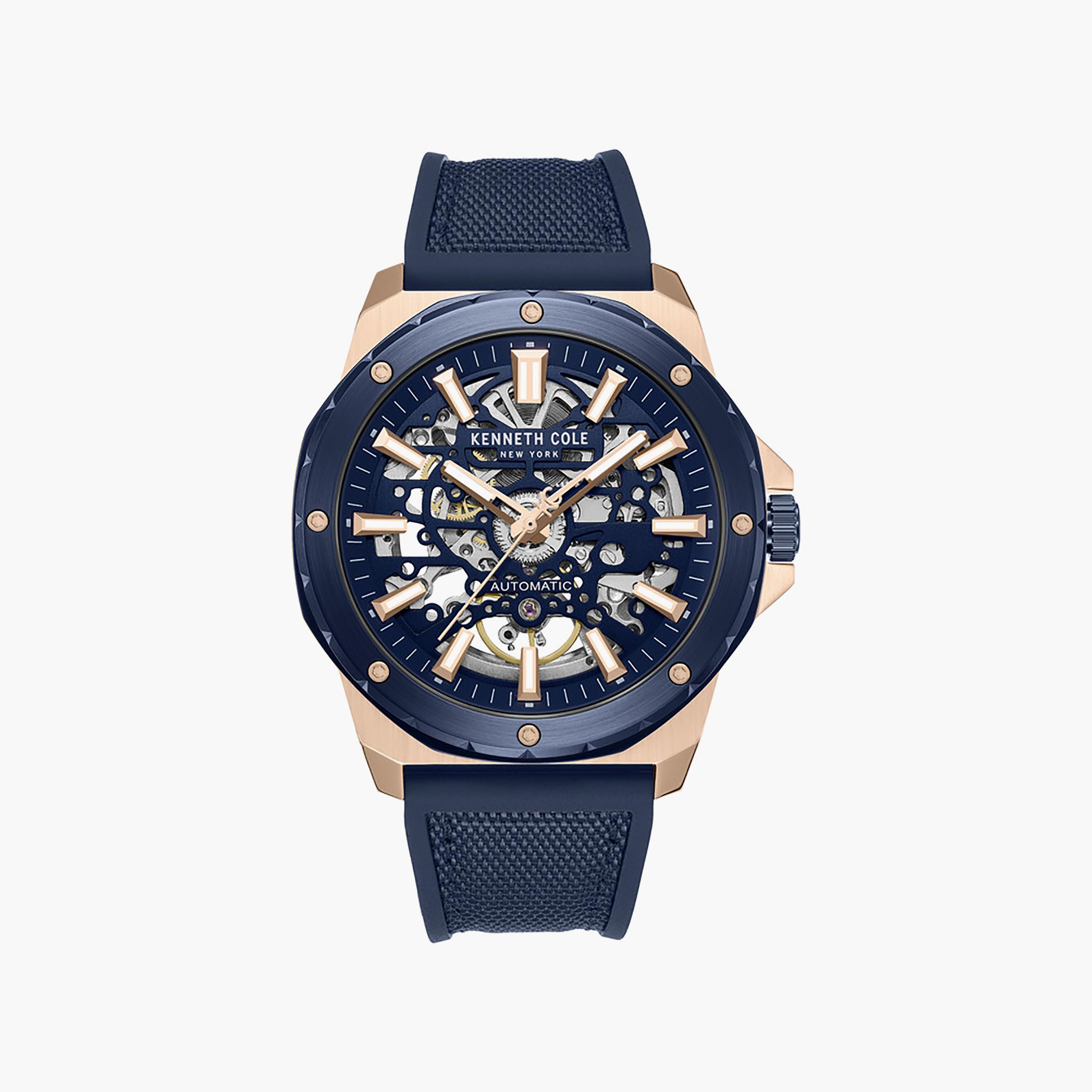 Blue Dial Silicone Strap Multifunction Watch for Men 45mm-men-watchesandjewellery-watches-image-1