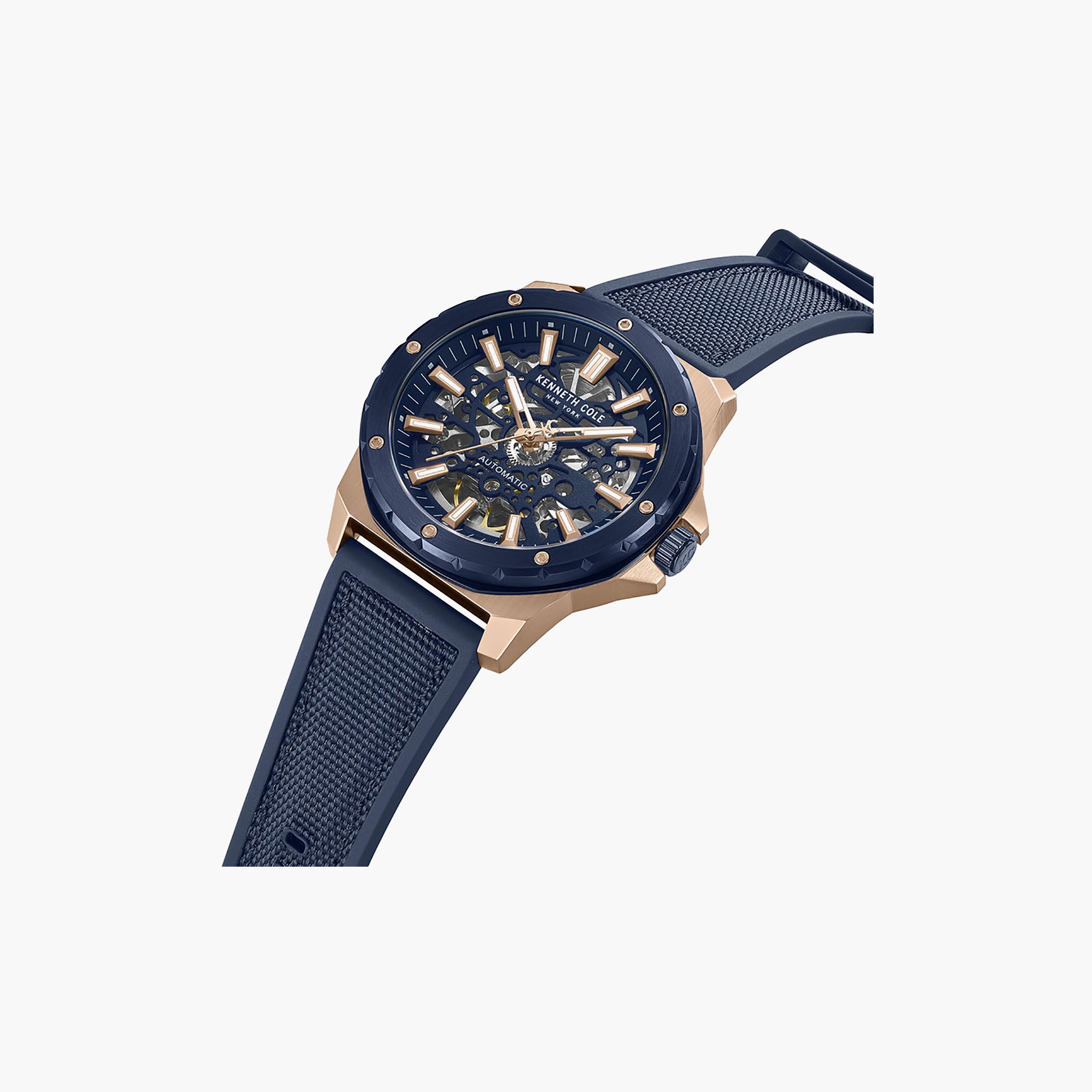 Blue Dial Silicone Strap Multifunction Watch for Men 45mm-men-watchesandjewellery-watches-image-2