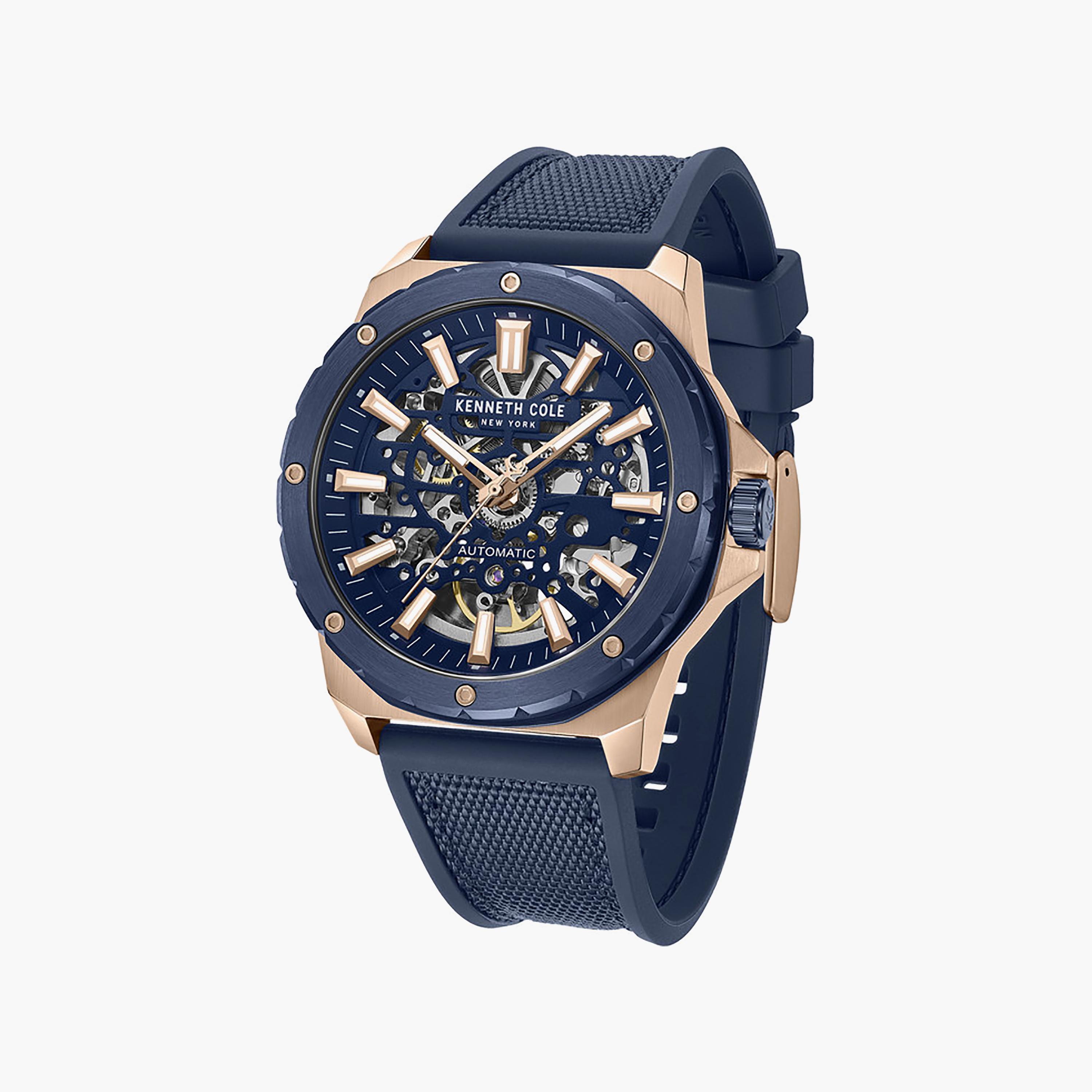 Blue Dial Silicone Strap Multifunction Watch for Men 45mm-men-watchesandjewellery-watches-image-3