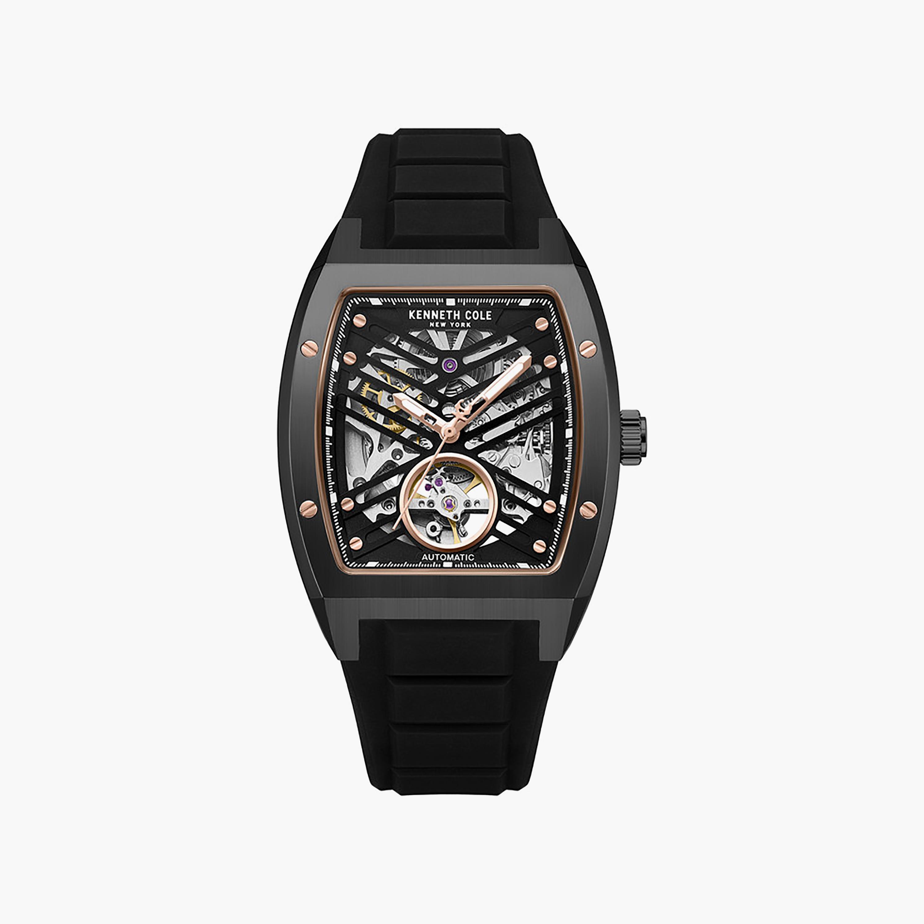 Black Dial Silicone Strap Multifunction Watch for Men 40mm-men-watchesandjewellery-watches-image-1