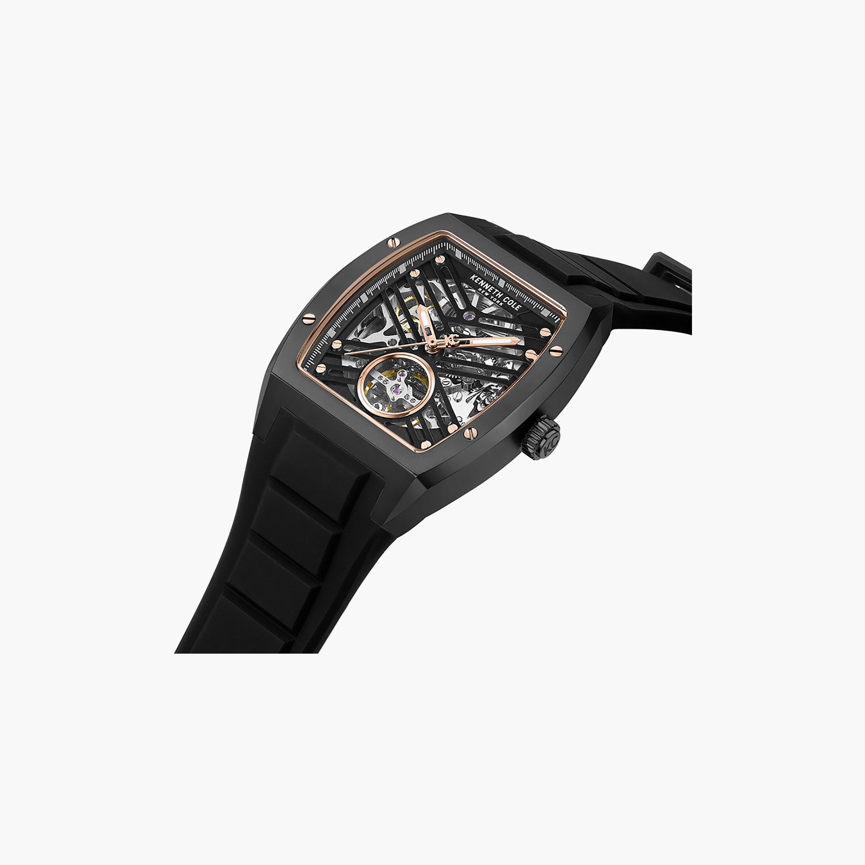 Black Dial Silicone Strap Multifunction Watch for Men 40mm-men-watchesandjewellery-watches-image-3