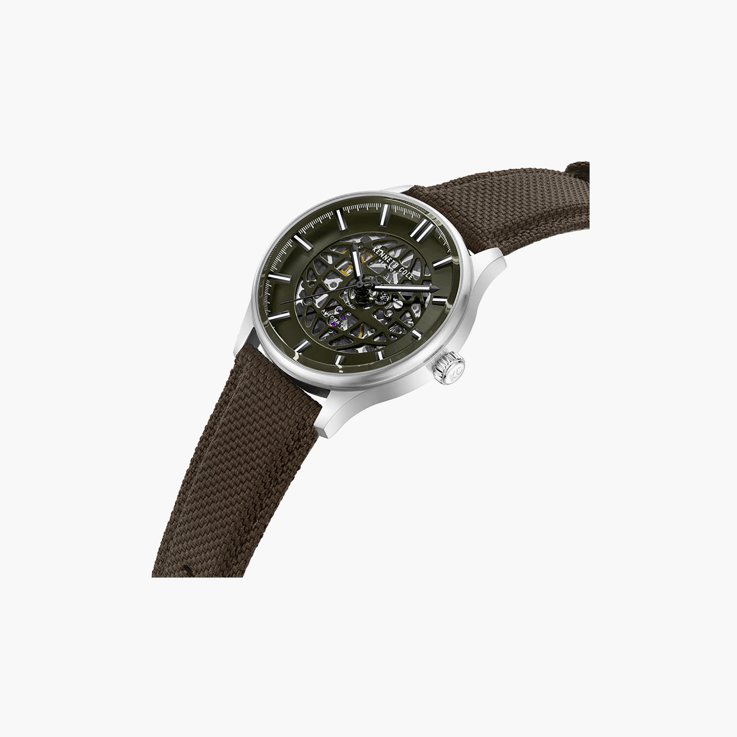 ساعة متعددة الوظائف للرجال، بمينا أخضر وسوار جلدي، مقاس 43.5 ملم-men-watchesandjewellery-watches-image-2