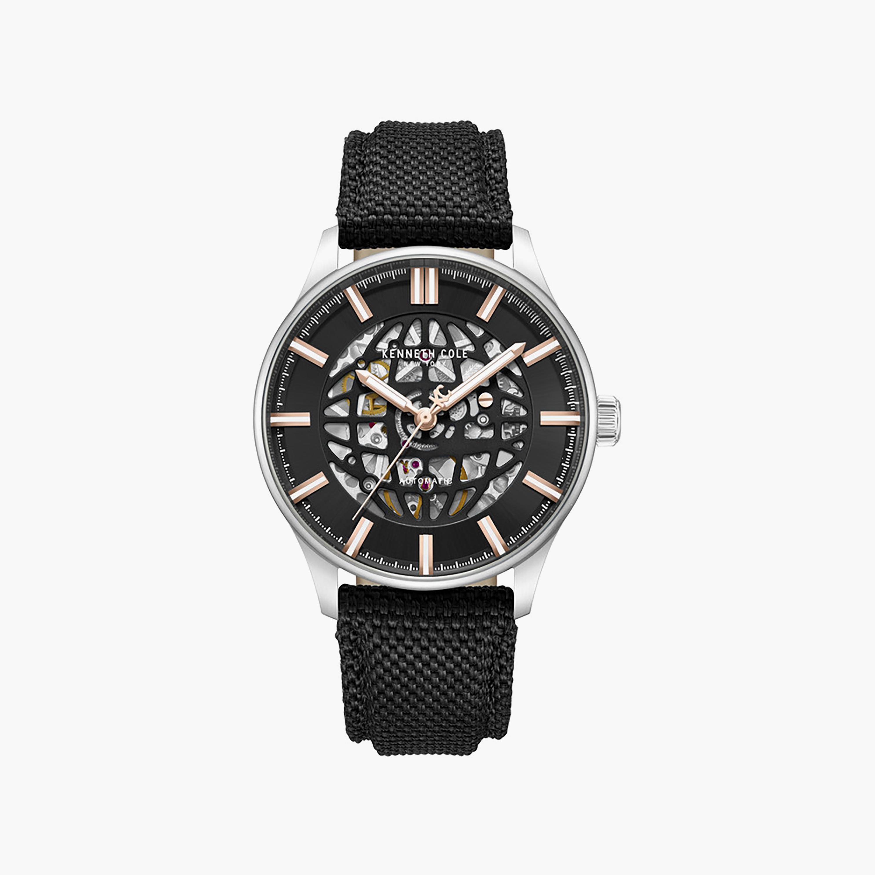 Black Dial Leather Strap Multifunction Watch for Men 43.5mm-men-watchesandjewellery-watches-image-1