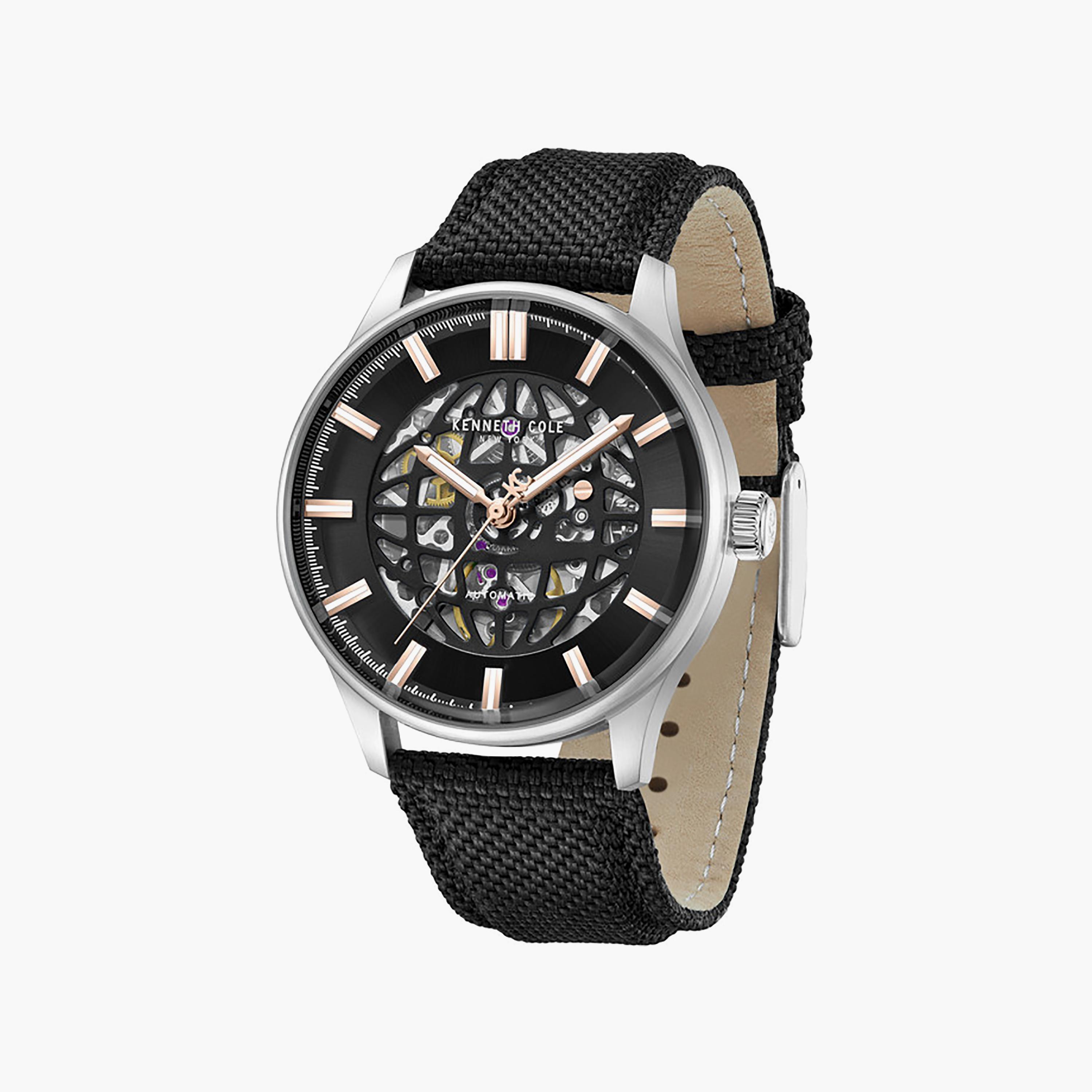 Black Dial Leather Strap Multifunction Watch for Men 43.5mm-men-watchesandjewellery-watches-image-3
