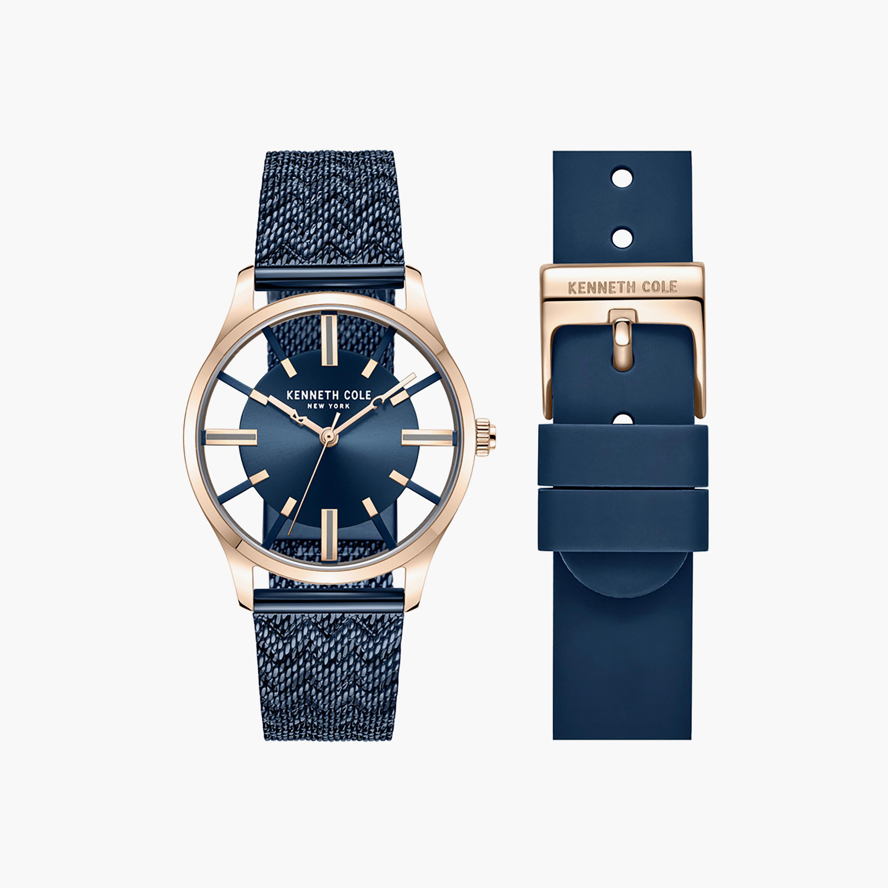 Blue Dial Stainless Steel Bracelet Analog Watch for Women 34.5mm-women-watchesandjewellery-watches-image-3