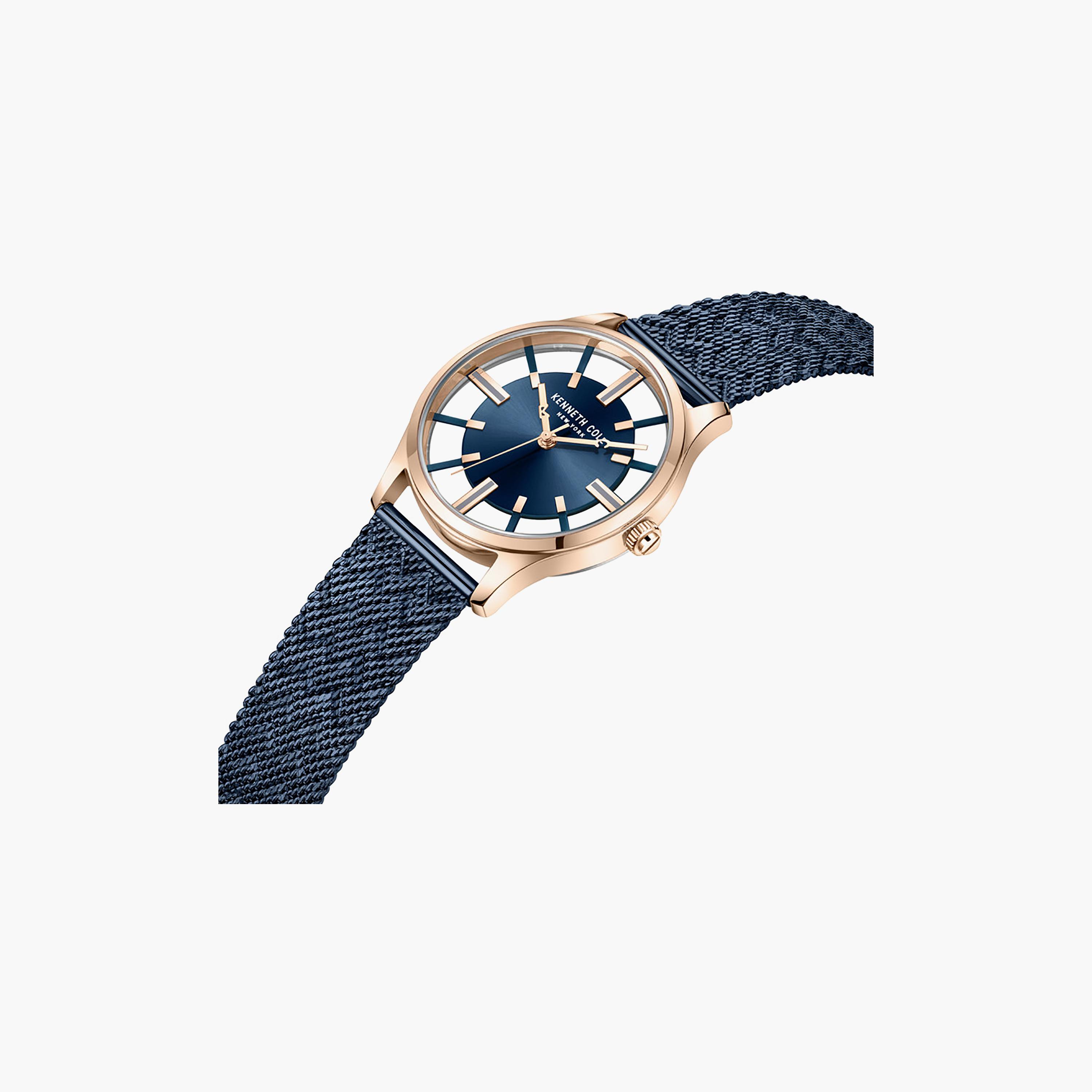 Blue Dial Stainless Steel Bracelet Analog Watch for Women 34.5mm-women-watchesandjewellery-watches-image-6