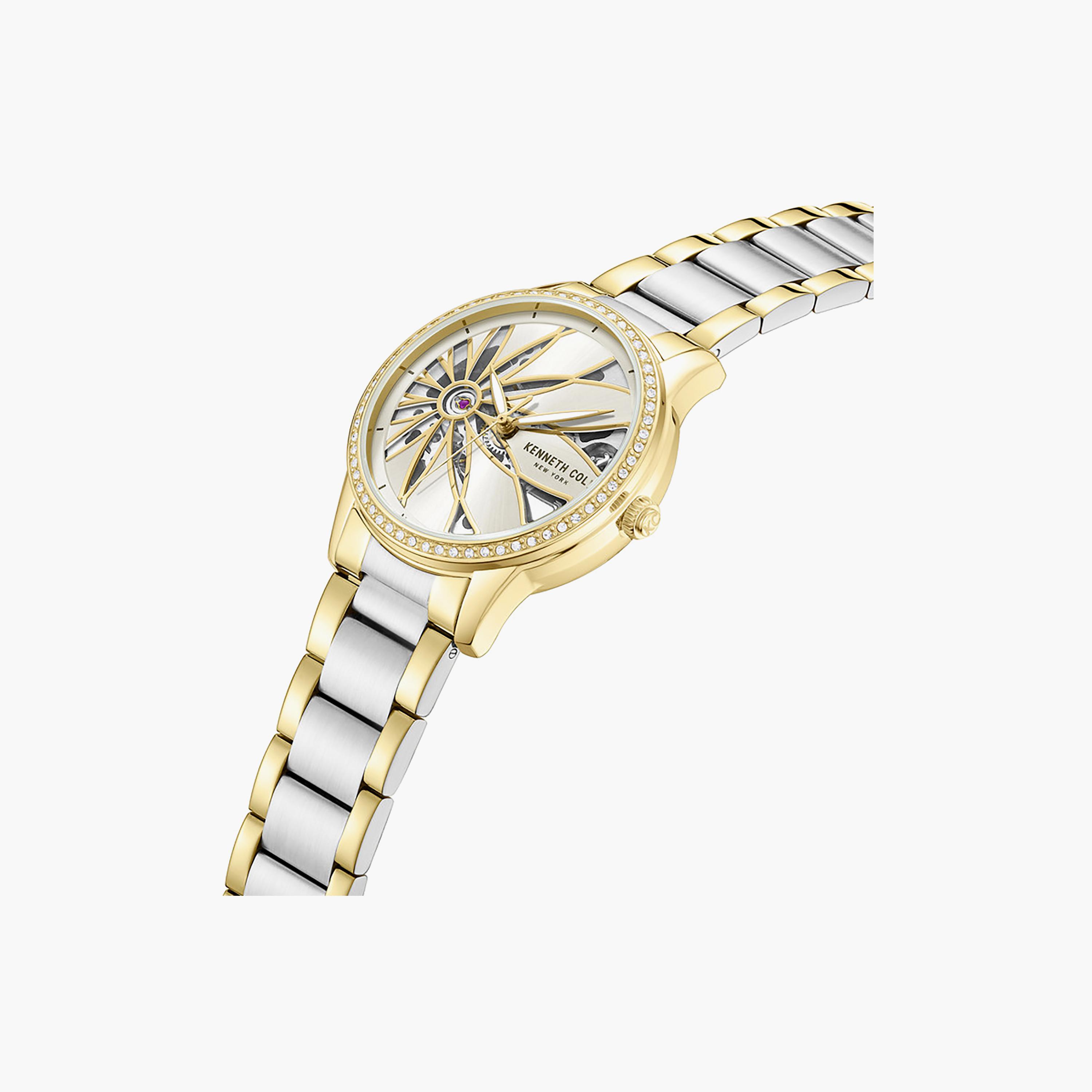 Light Champagne Dial Stainless Steel Bracelet Multifunction Watch for Women 36mm-women-watchesandjewellery-watches-image-2
