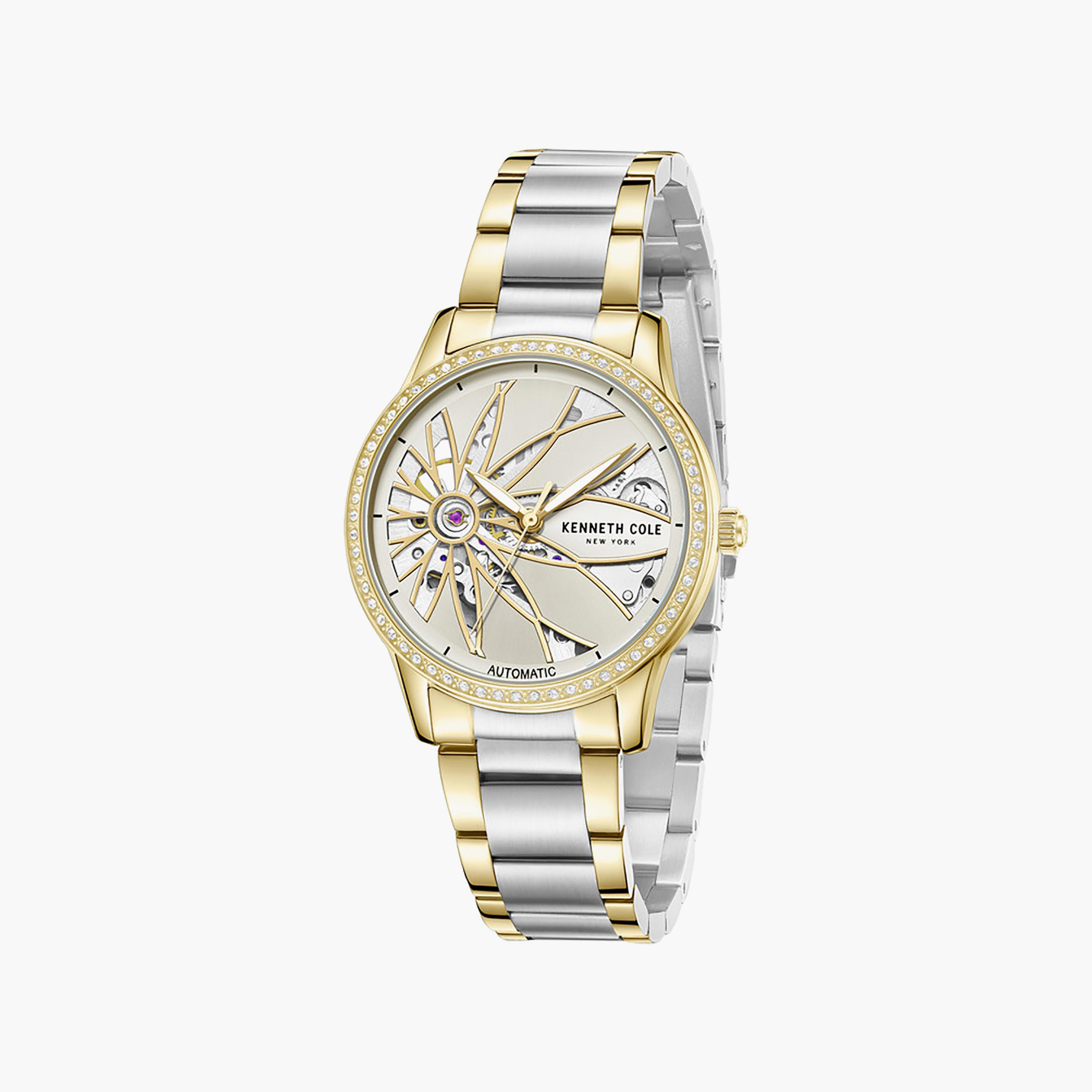 Light Champagne Dial Stainless Steel Bracelet Multifunction Watch for Women 36mm-women-watchesandjewellery-watches-image-3