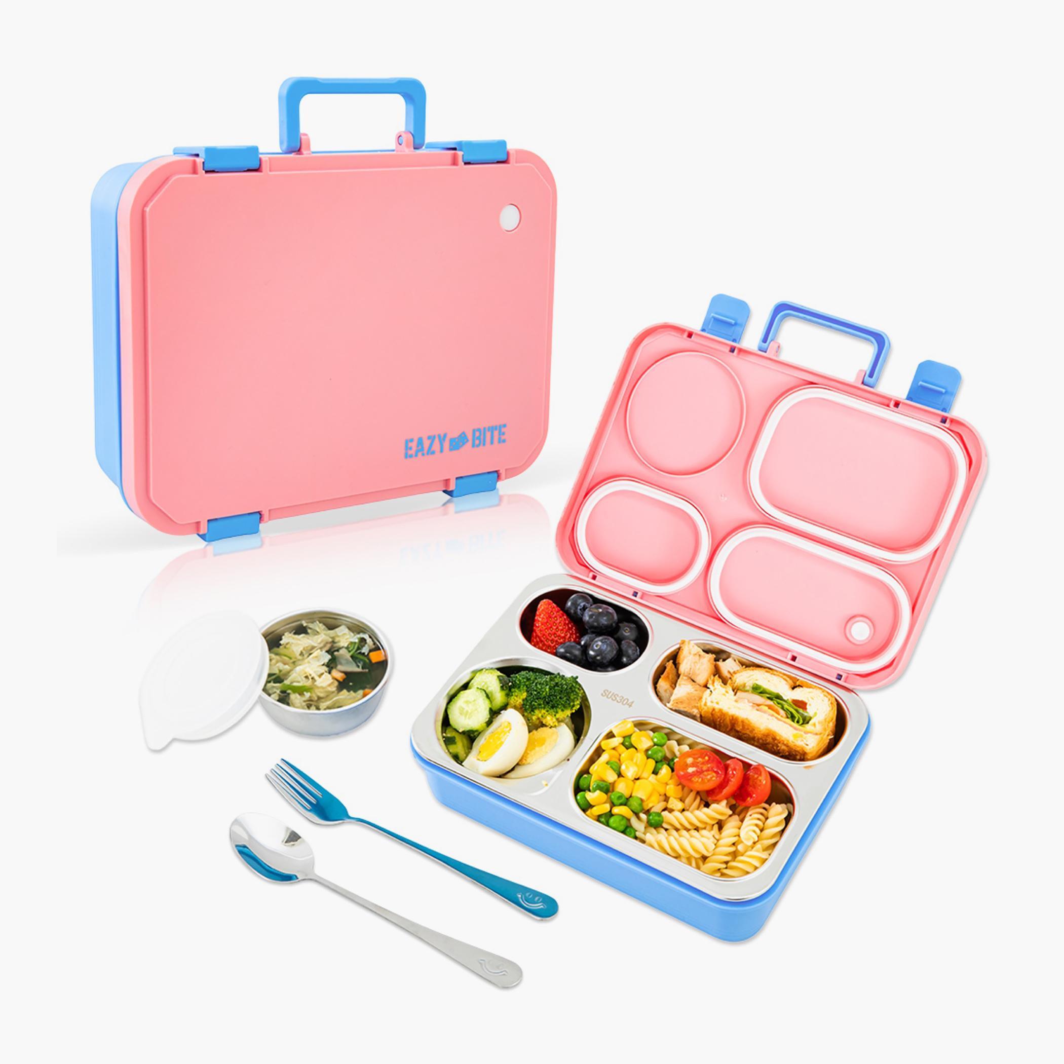 Eazy Kids Stainless Steel Lunch Box with Bowl - 800 ml