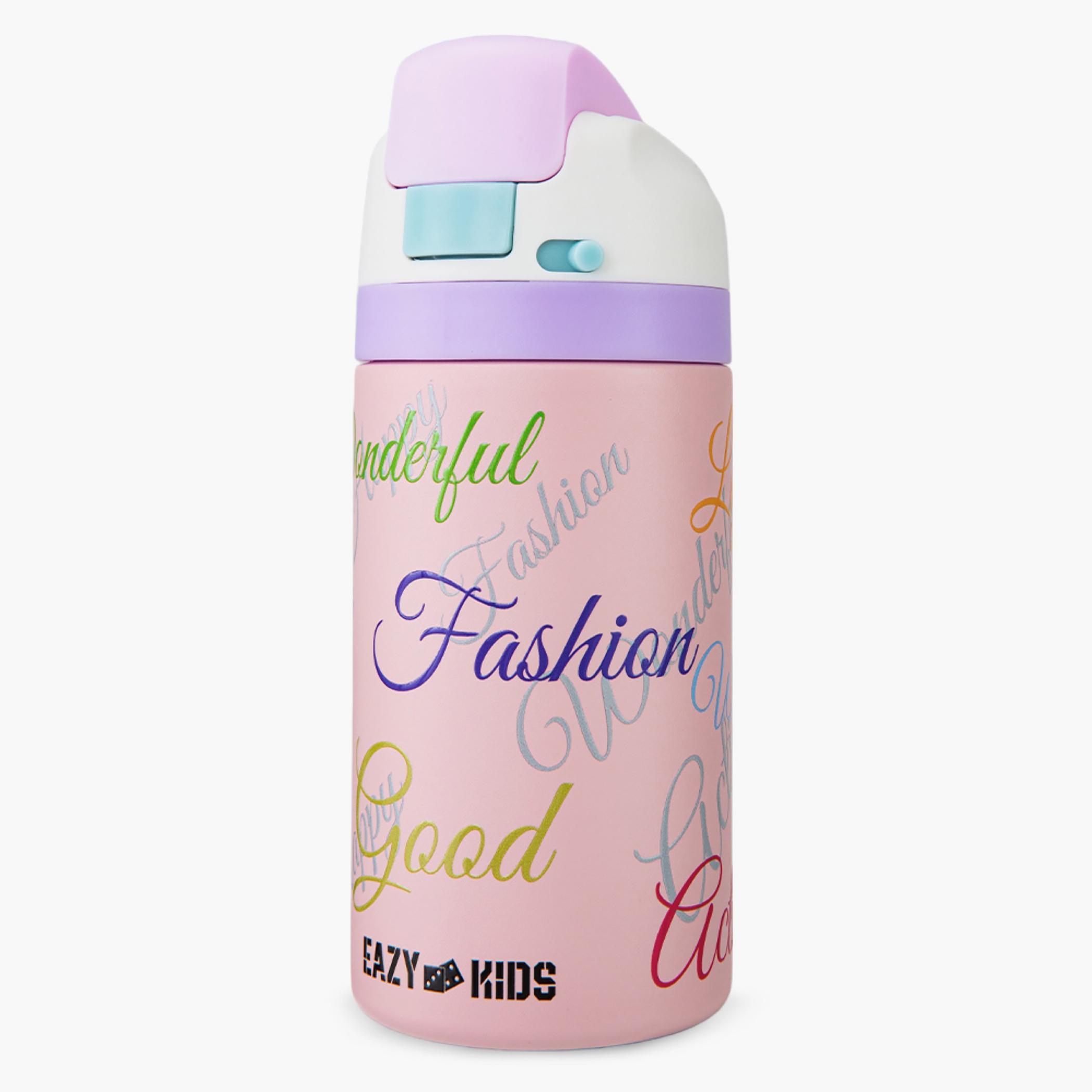 Eazy Kids Stainless Steel Water Bottle with Straw and Spout - 445 ml