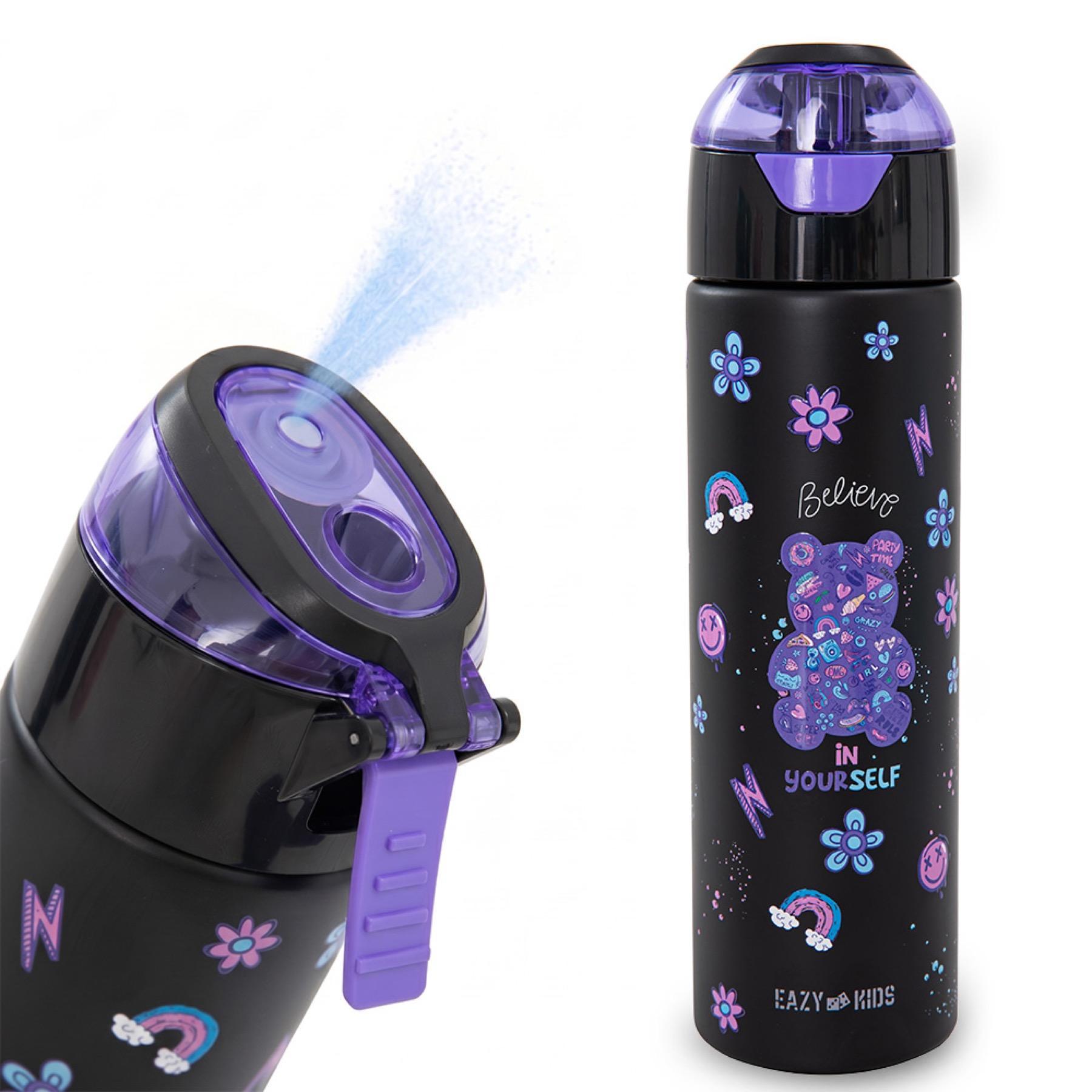 Eazy Kids Teddy Insulated Stainless Steel Water Bottle with Spray - 640 ml