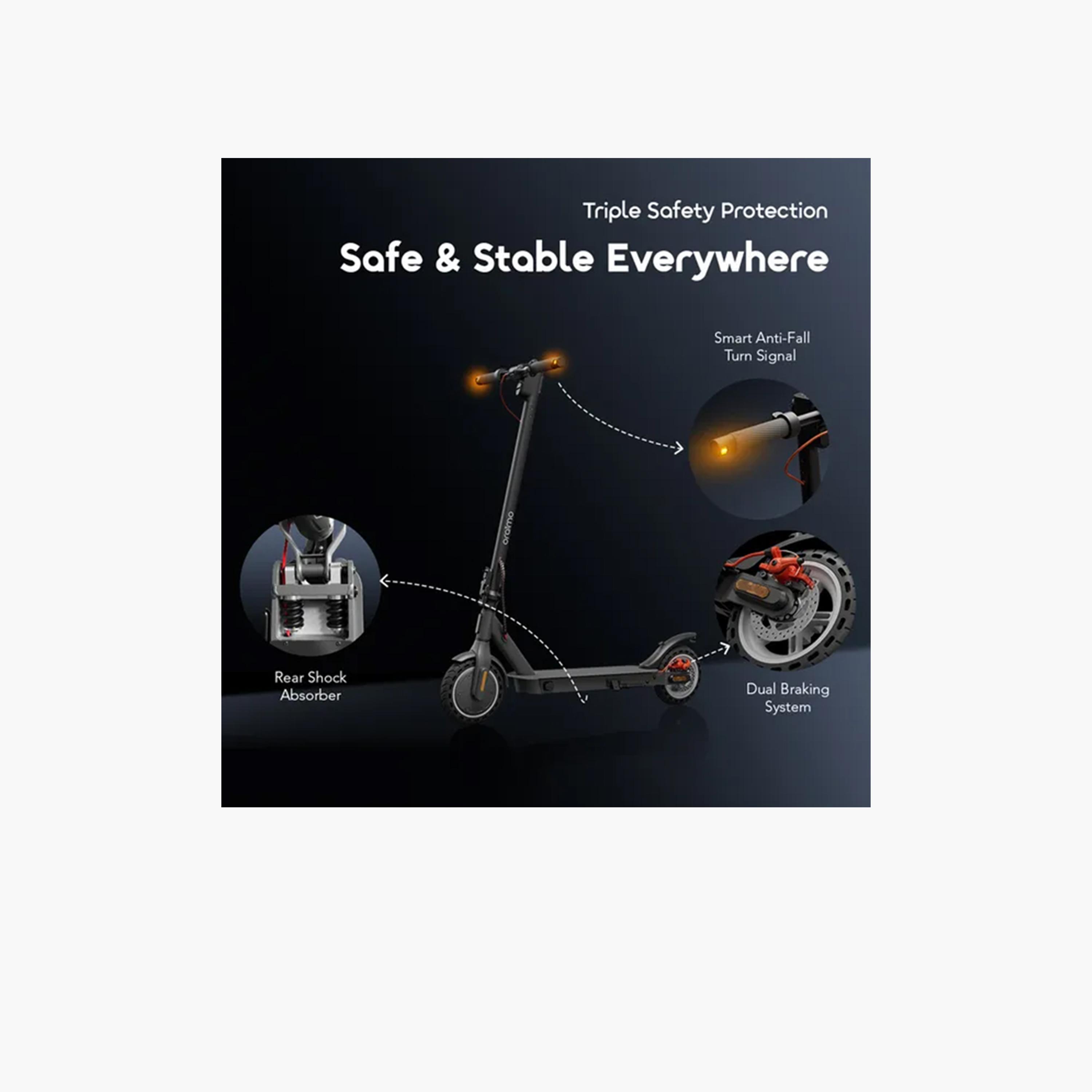 Oraimo Electronic Scooter Range Up to 32km 350W - Black-sports-gear-scooters-image-3