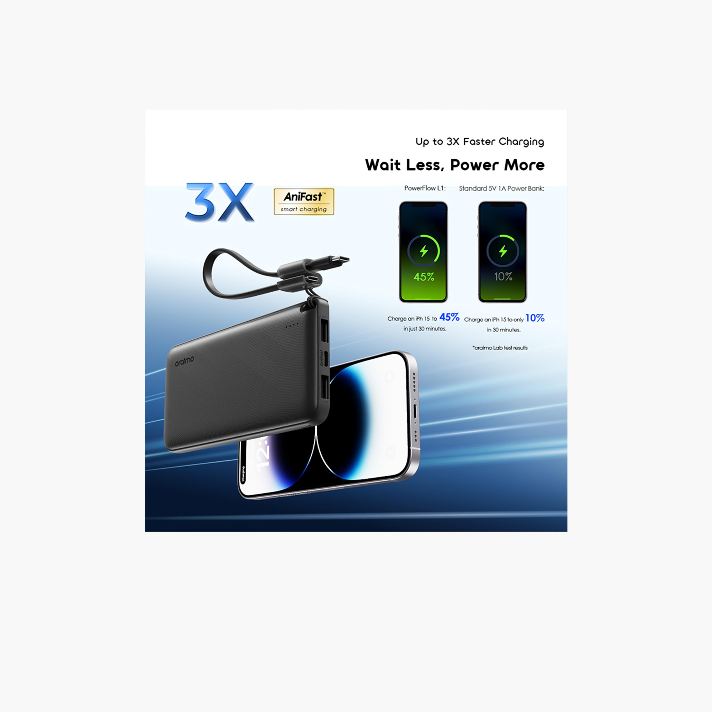 Oraimo PowerFlow L1 Power Bank 10000 mAh 15W - Black-electronics-accessories-mobileaccesories-image-5