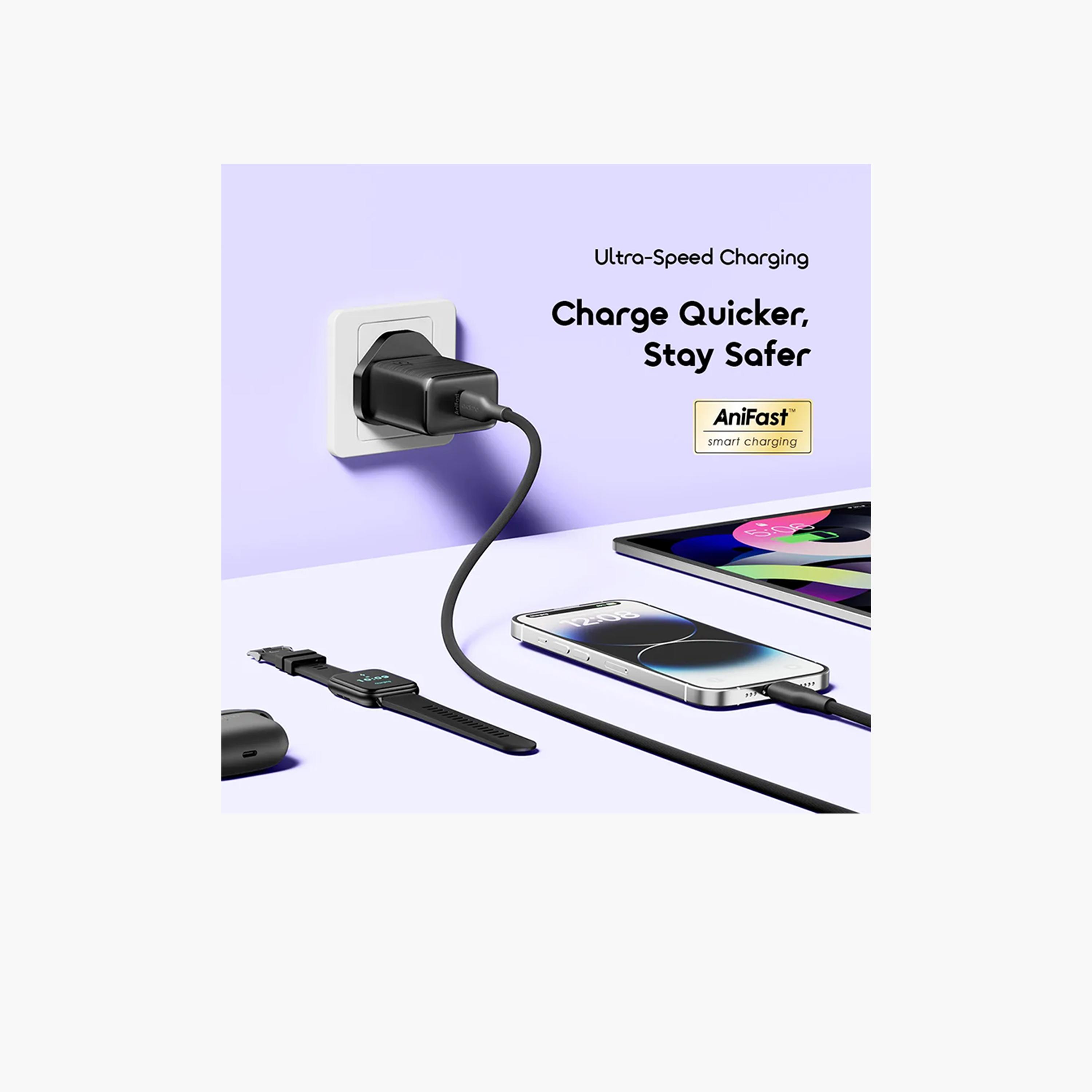 أورايمو - شاحن حائط باور جن 451 جن بمنفذ USB-C بقدرة 45 واط كابل USB-C - أبيض-electronics-accessories-mobileaccesories-image-5