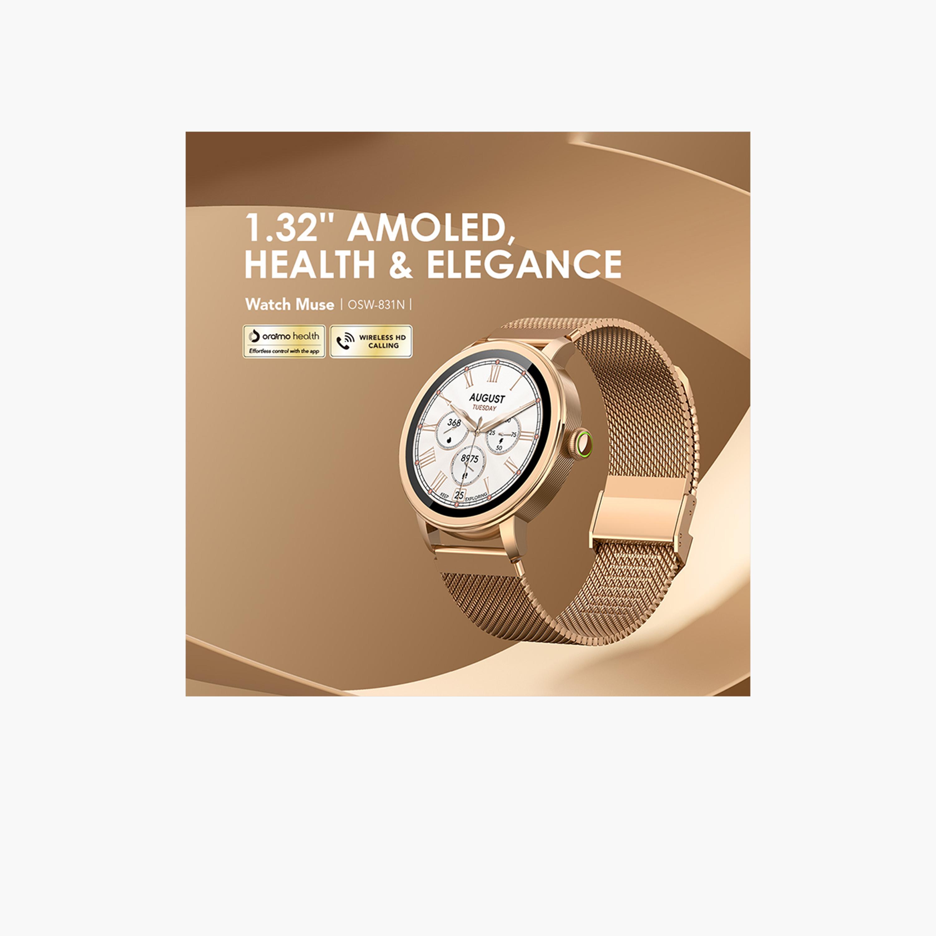 Oraimo Watch Muse 1.32" AMOLED Vivid Colors Smart Watch - Gold-electronics-smartwatches-image-4