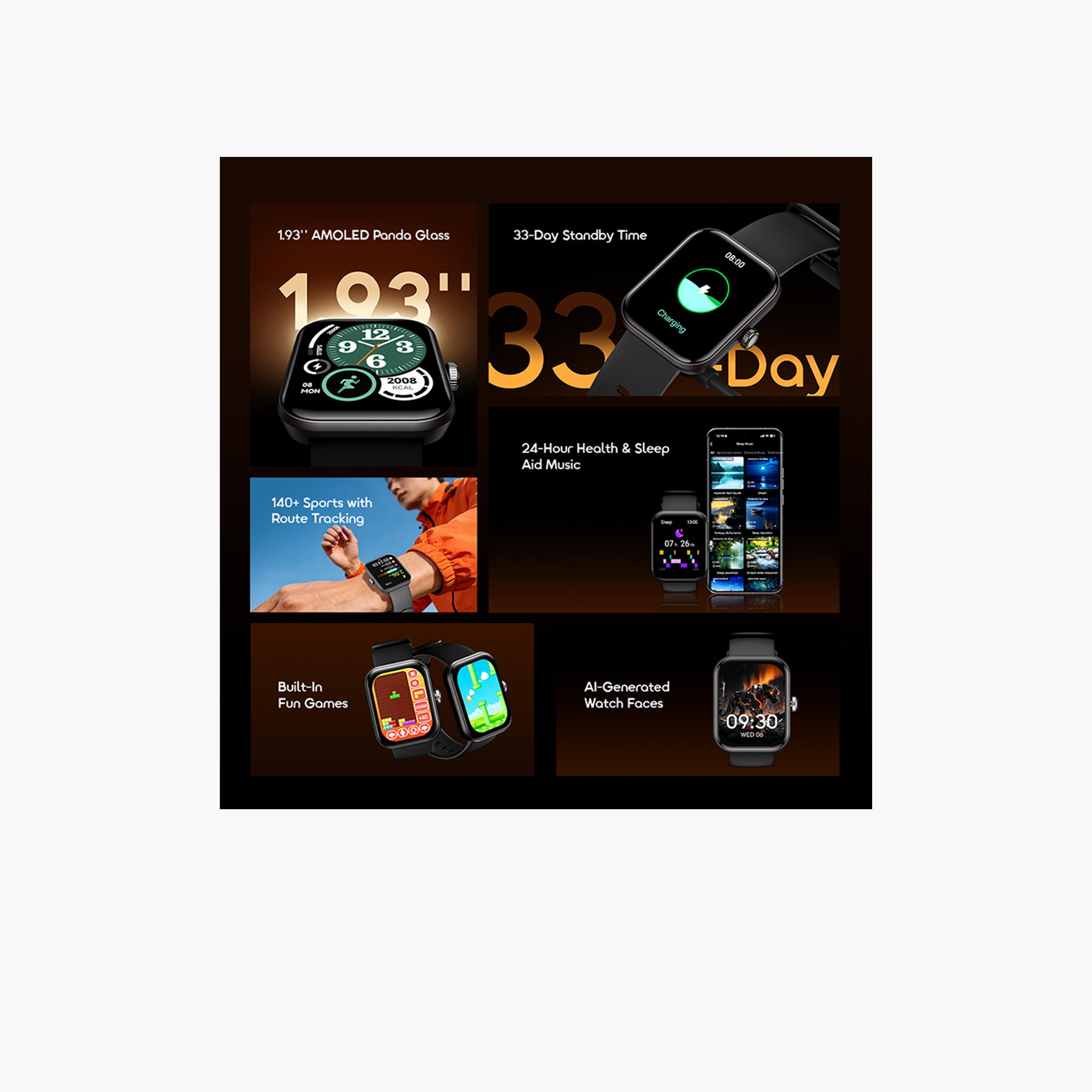 Oraimo Watch Nova 2N 1.93" AMOLED Display Smart Watch - Black-electronics-smartwatches-image-2