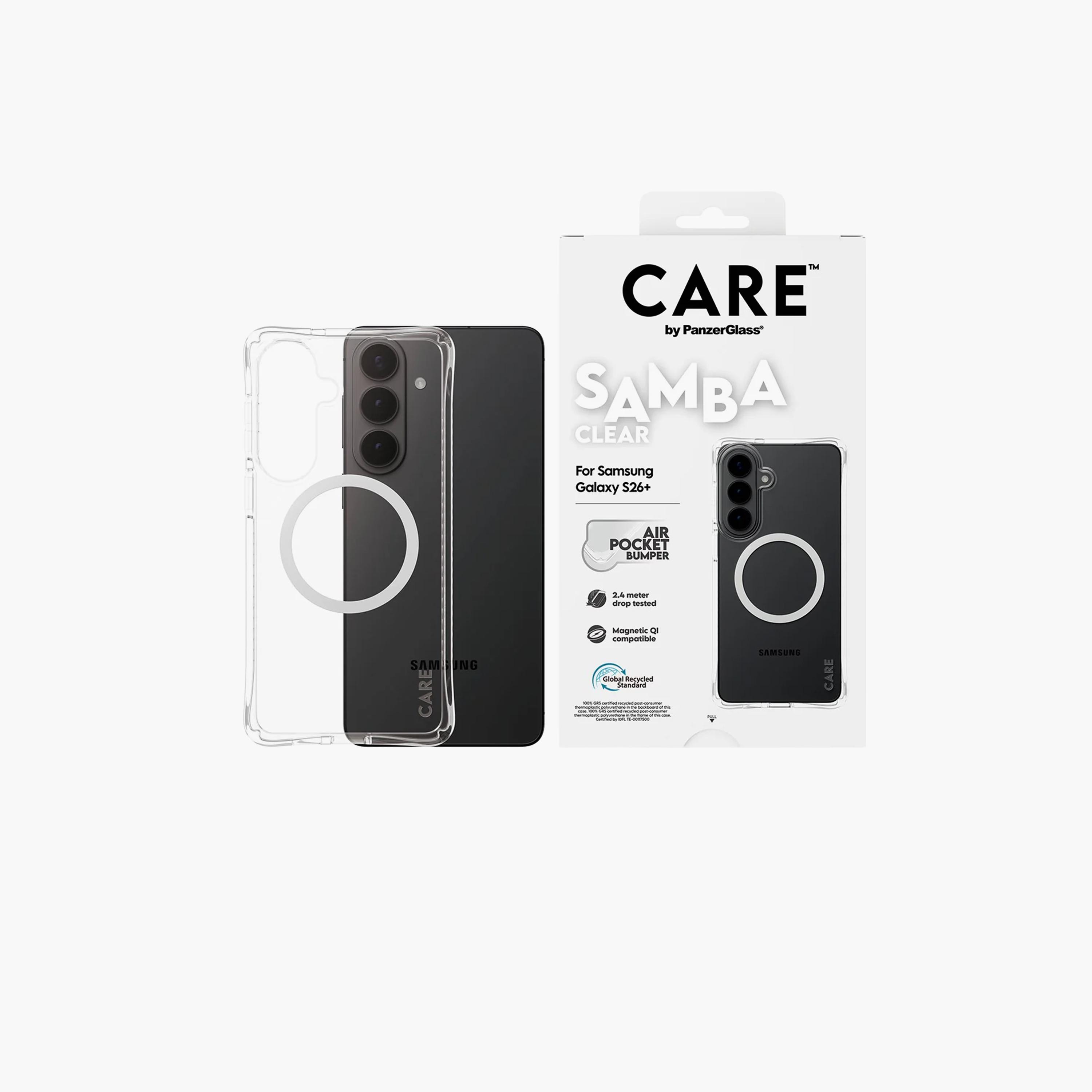 PanzerGlass CARE Samba Case with White Qi Samsung Galaxy S26 Plus - Clear-electronics-accessories-mobileaccesories-image-1