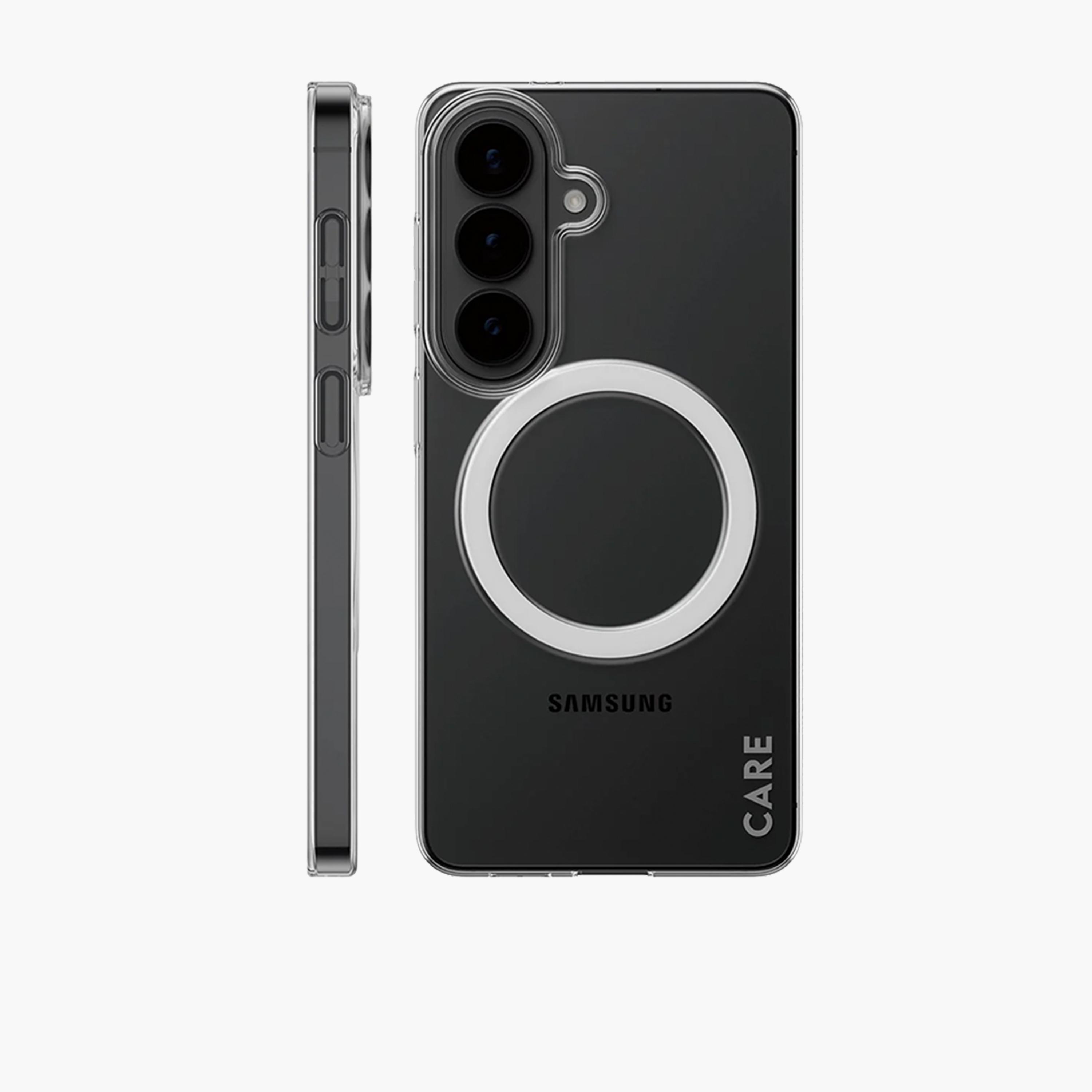 بانزر غلاس - حافظة كير سل1م أبيض بتقنية Qi لهاتف سامسونج جالاكسي S26 - شفاف-electronics-accessories-mobileaccesories-image-2