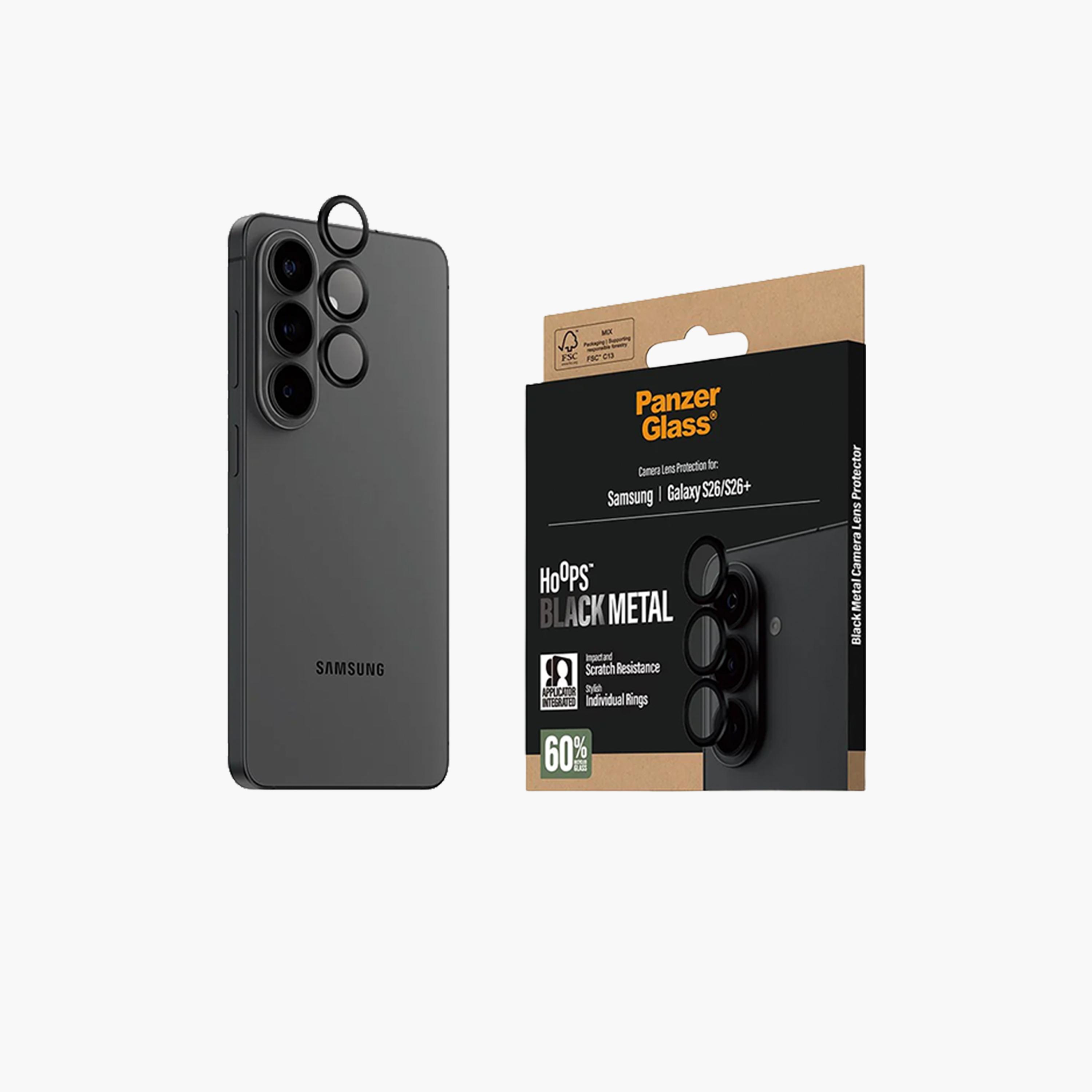 PanzerGlass Hoops Camera Lens Protector Black Frame Samsung Galaxy S26/S26 Plus - Clear-electronics-accessories-mobileaccesories-image-2