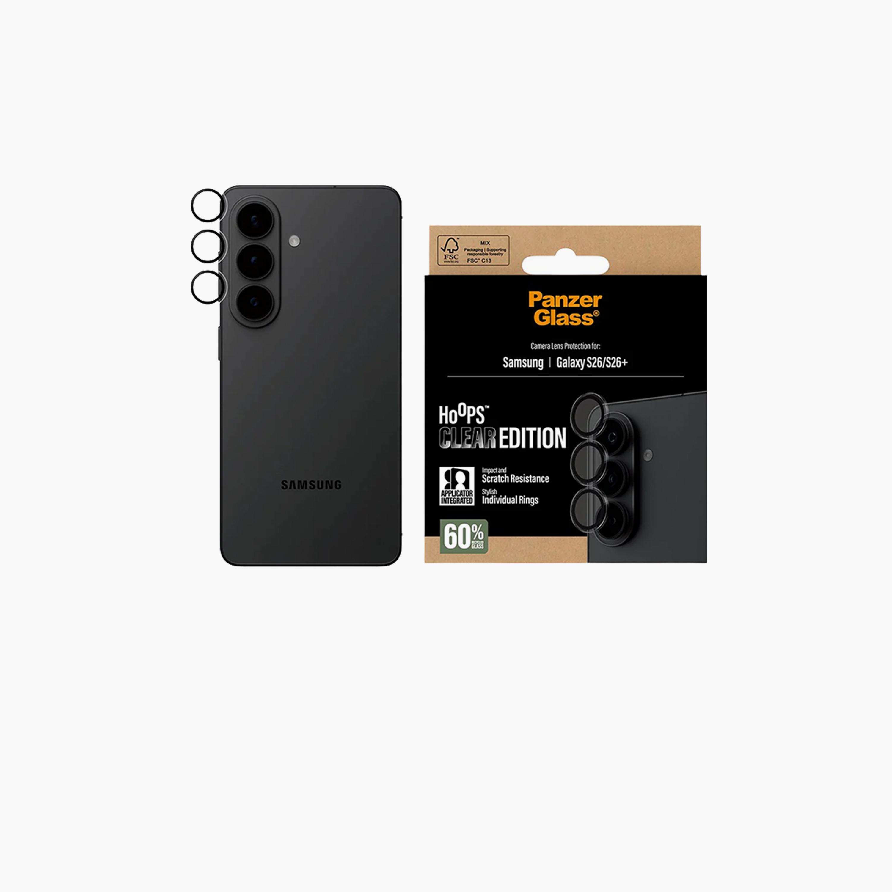 PanzerGlass Hoops Camera Lens Protector Transparent Samsung Galaxy S26/S26 Plus - Clear-electronics-accessories-mobileaccesories-image-1