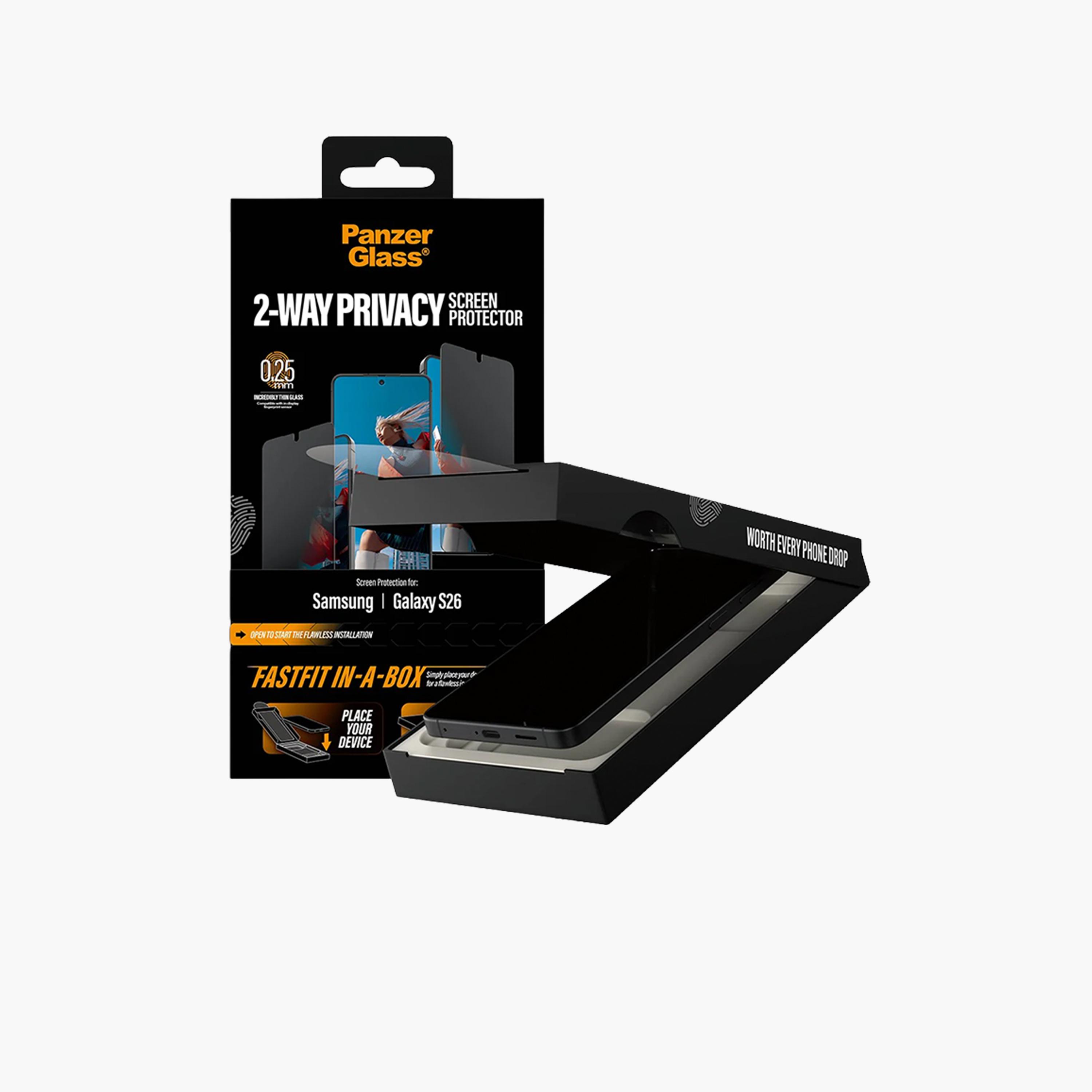 PanzerGlass Screen Protector 2-Way Privacy FastFit In-A-Box Samsung Galaxy S26 - Privacy-electronics-accessories-mobileaccesories-image-2
