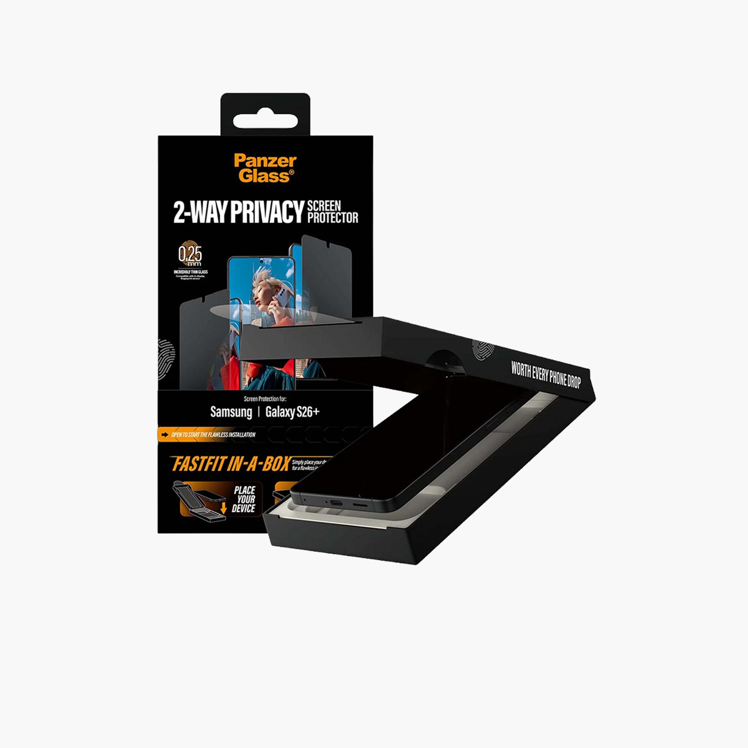 PanzerGlass Screen Protector 2-Way Privacy FastFit In-A-Box Samsung Galaxy S26 Plus - Privacy-electronics-accessories-mobileaccesories-image-2