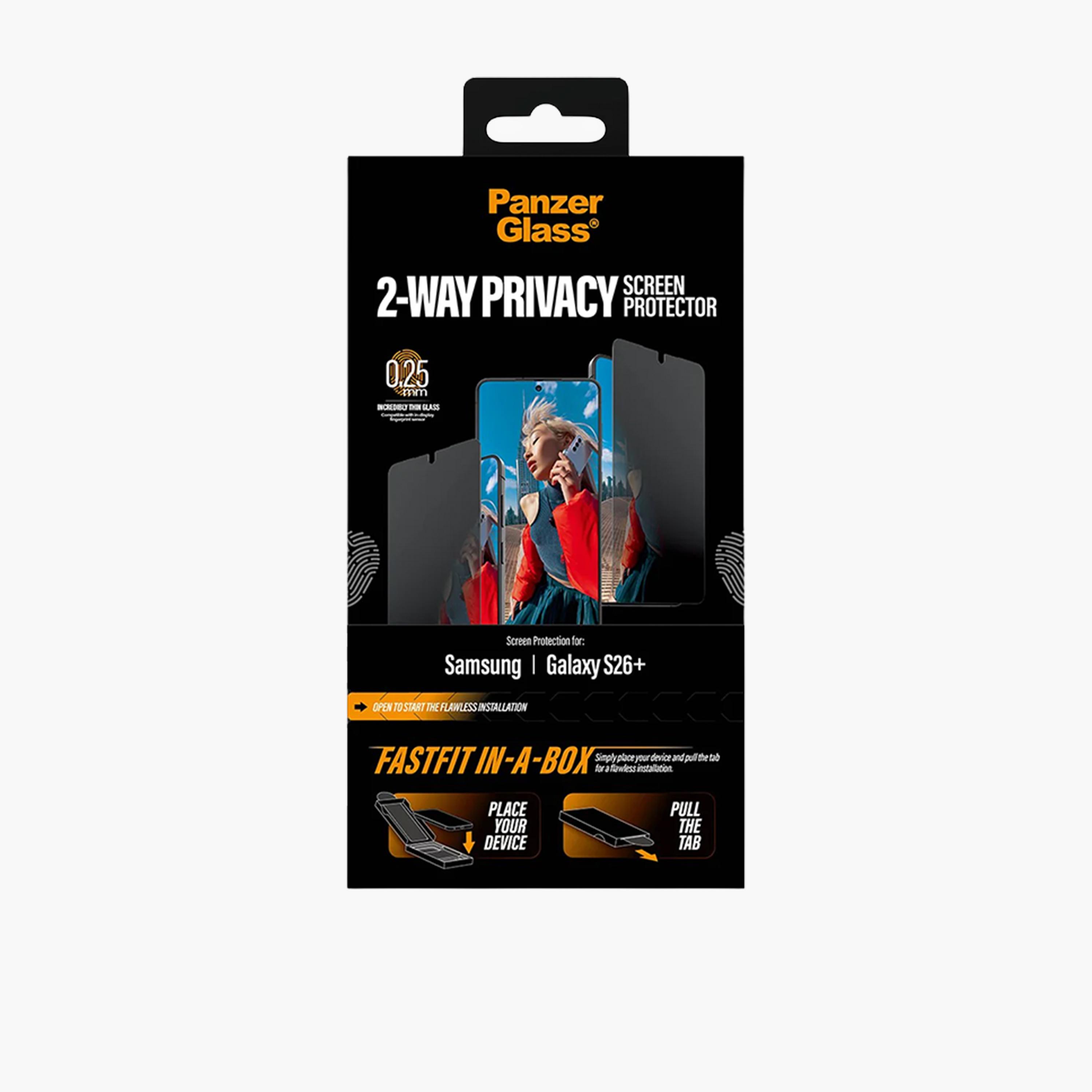 PanzerGlass Screen Protector 2-Way Privacy FastFit In-A-Box Samsung Galaxy S26 Plus - Privacy-electronics-accessories-mobileaccesories-image-5