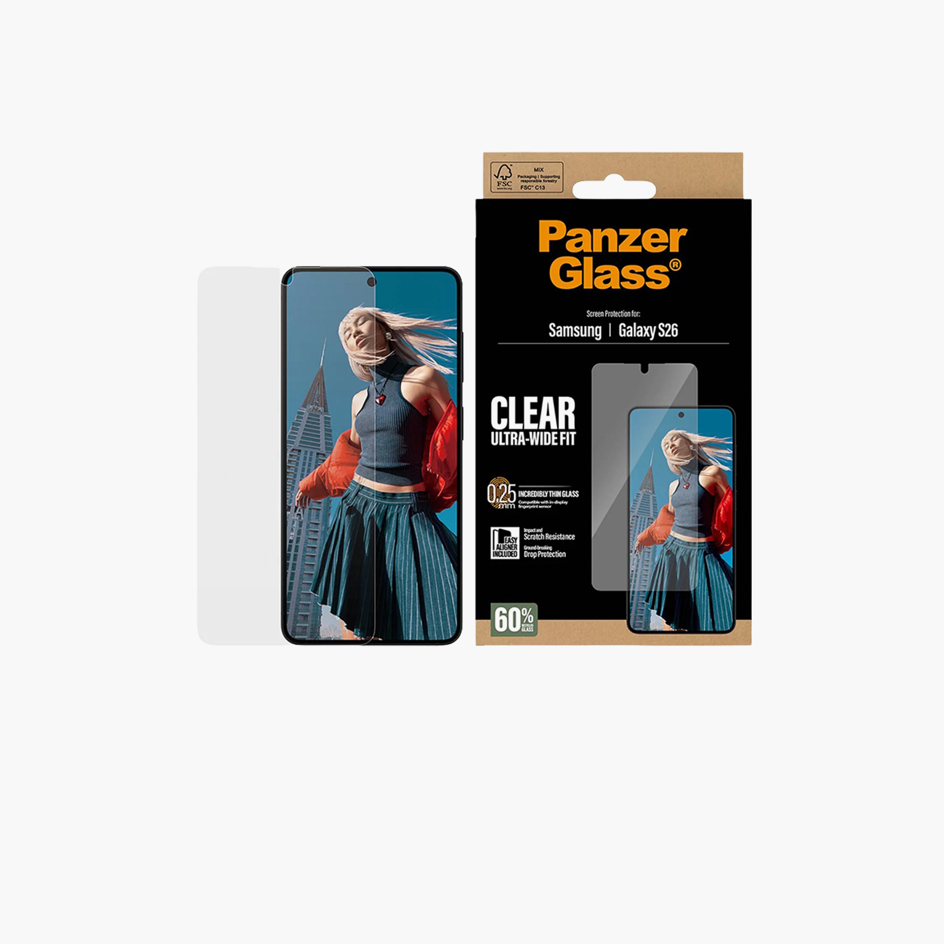 PanzerGlass Screen Protector Ultra-Wide-Fit with EasyAligner Samsung Galaxy S26 - Clear-electronics-accessories-mobileaccesories-image-1