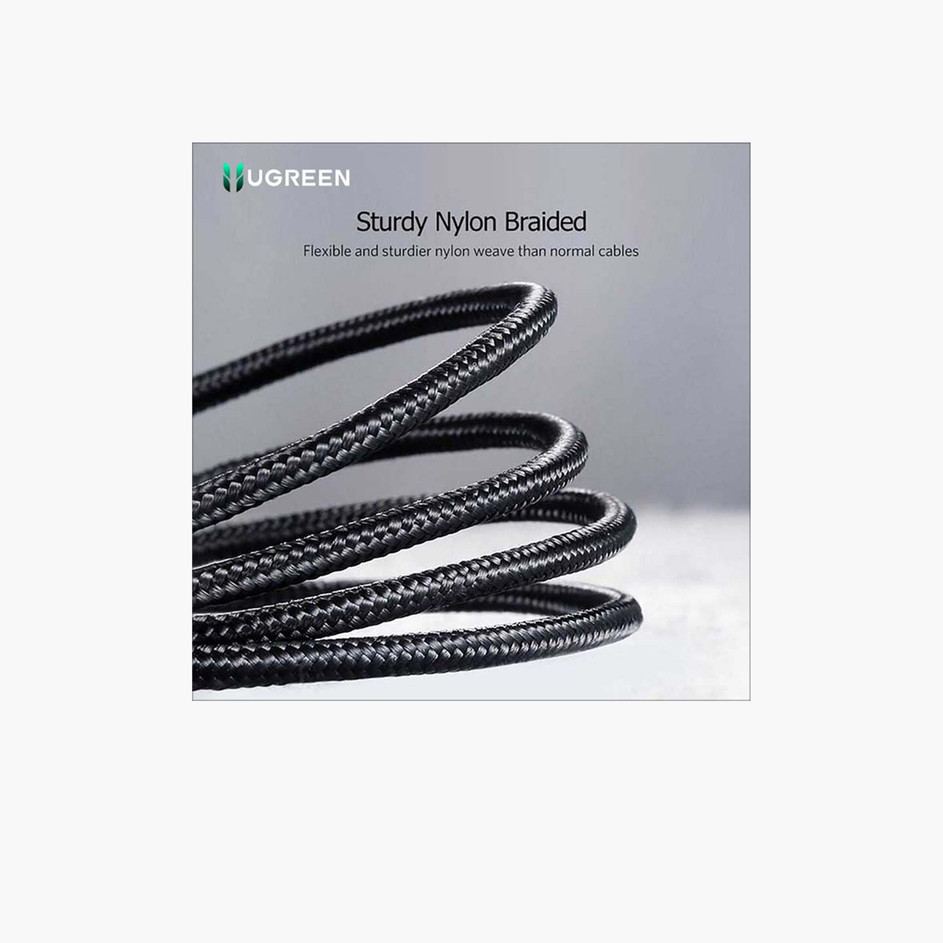 Ugreen Cable Fast Charging Braided USB-C to USB-C 3A 1m 60W - Black-electronics-accessories-mobileaccesories-image-3